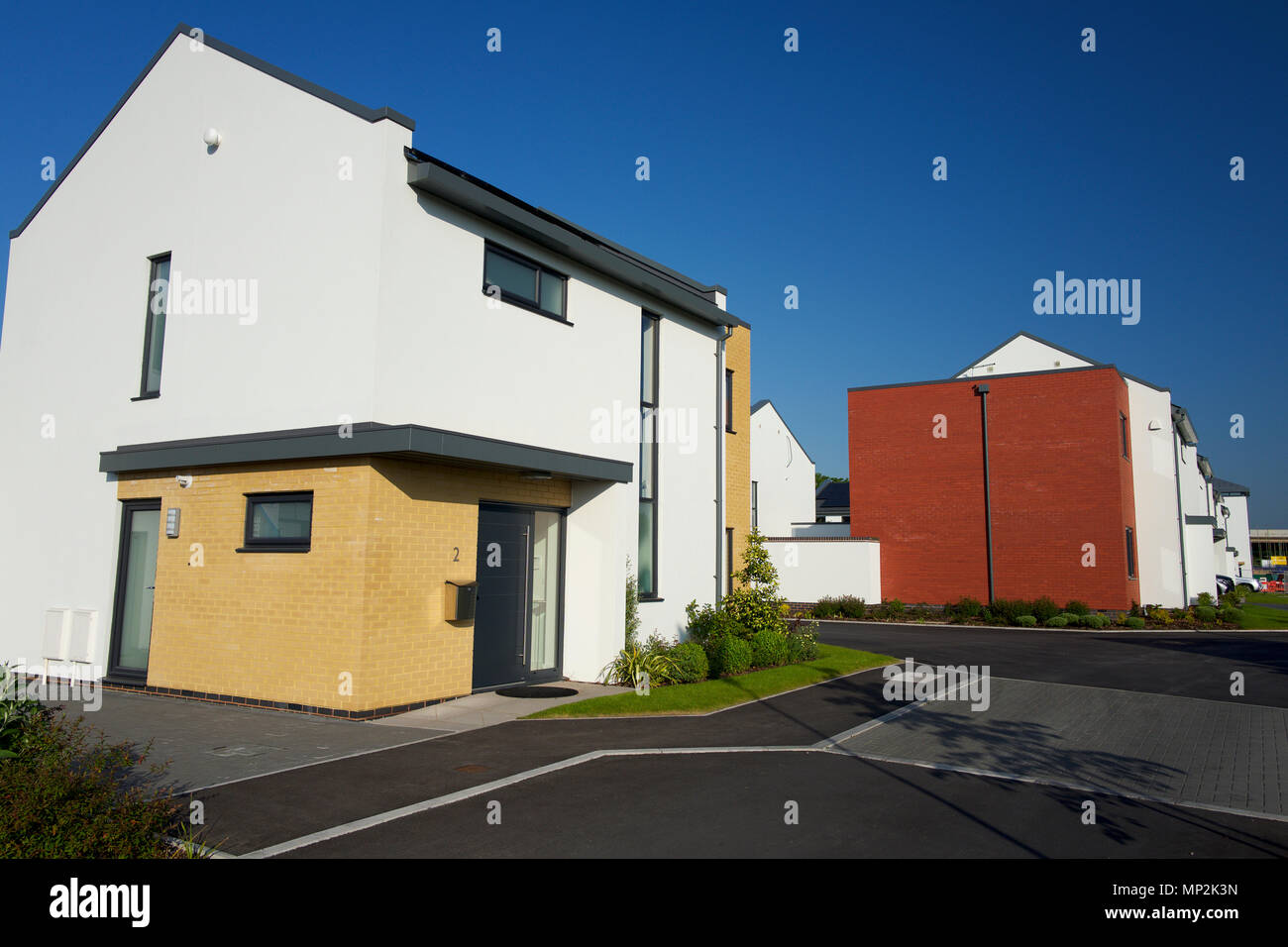 Neue Eco-Häuser für Verkauf, Devon, Großbritannien Stockfoto