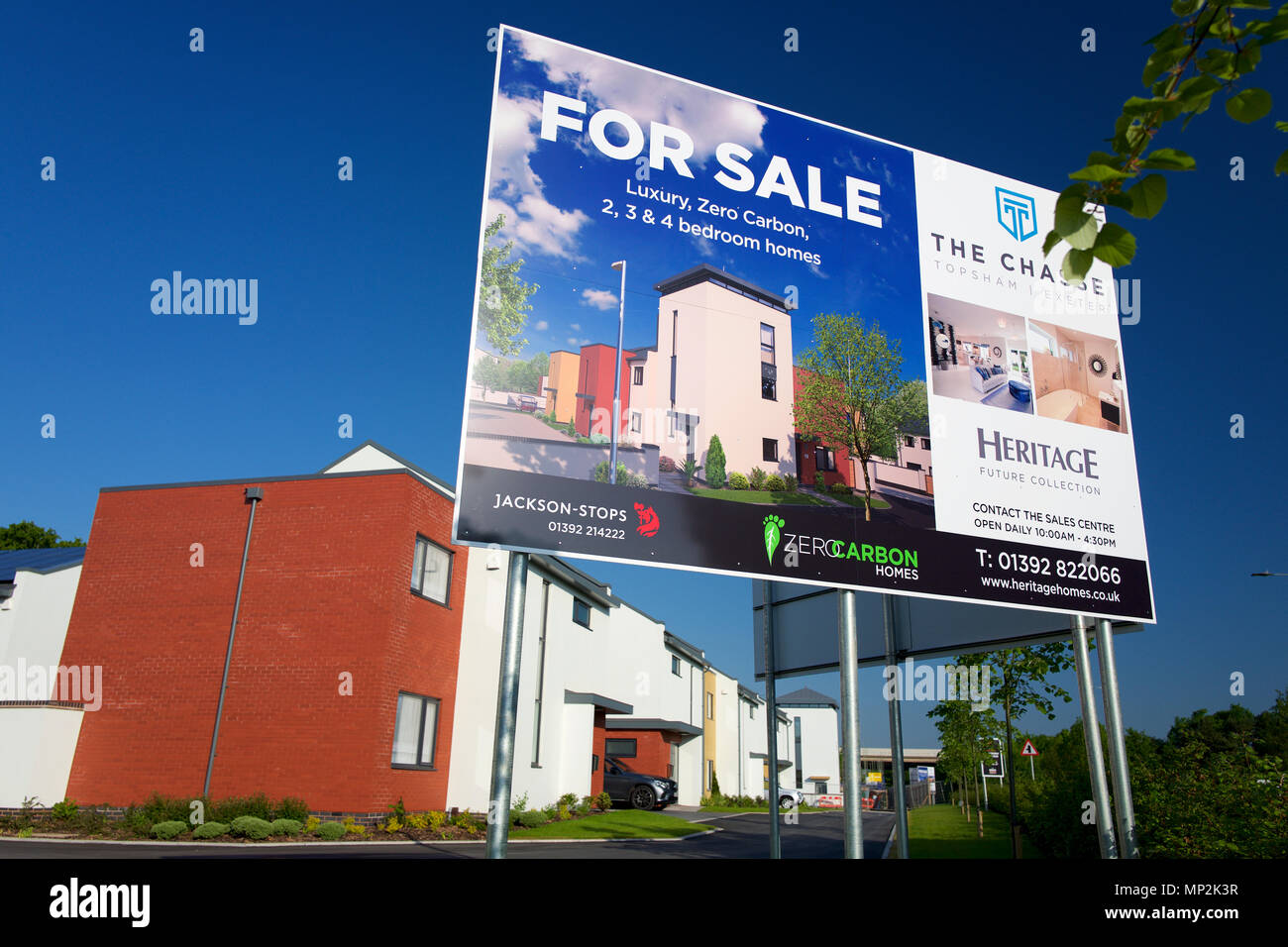 Neue Eco-Häuser für Verkauf, Devon, Großbritannien Stockfoto