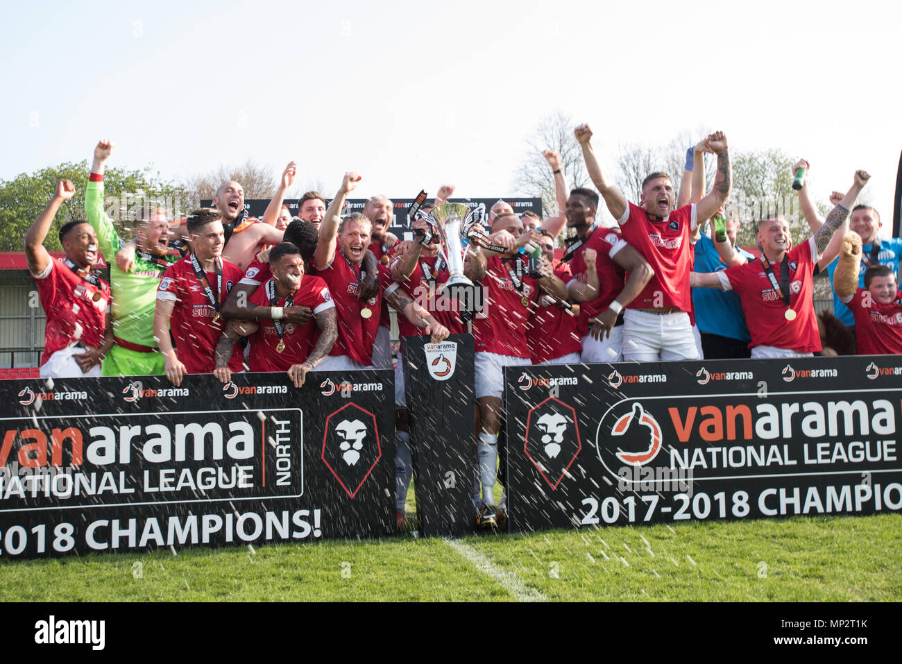 Manchester City FC. Vanorama nationalen Liga Nord Champions 2018. Stockfoto