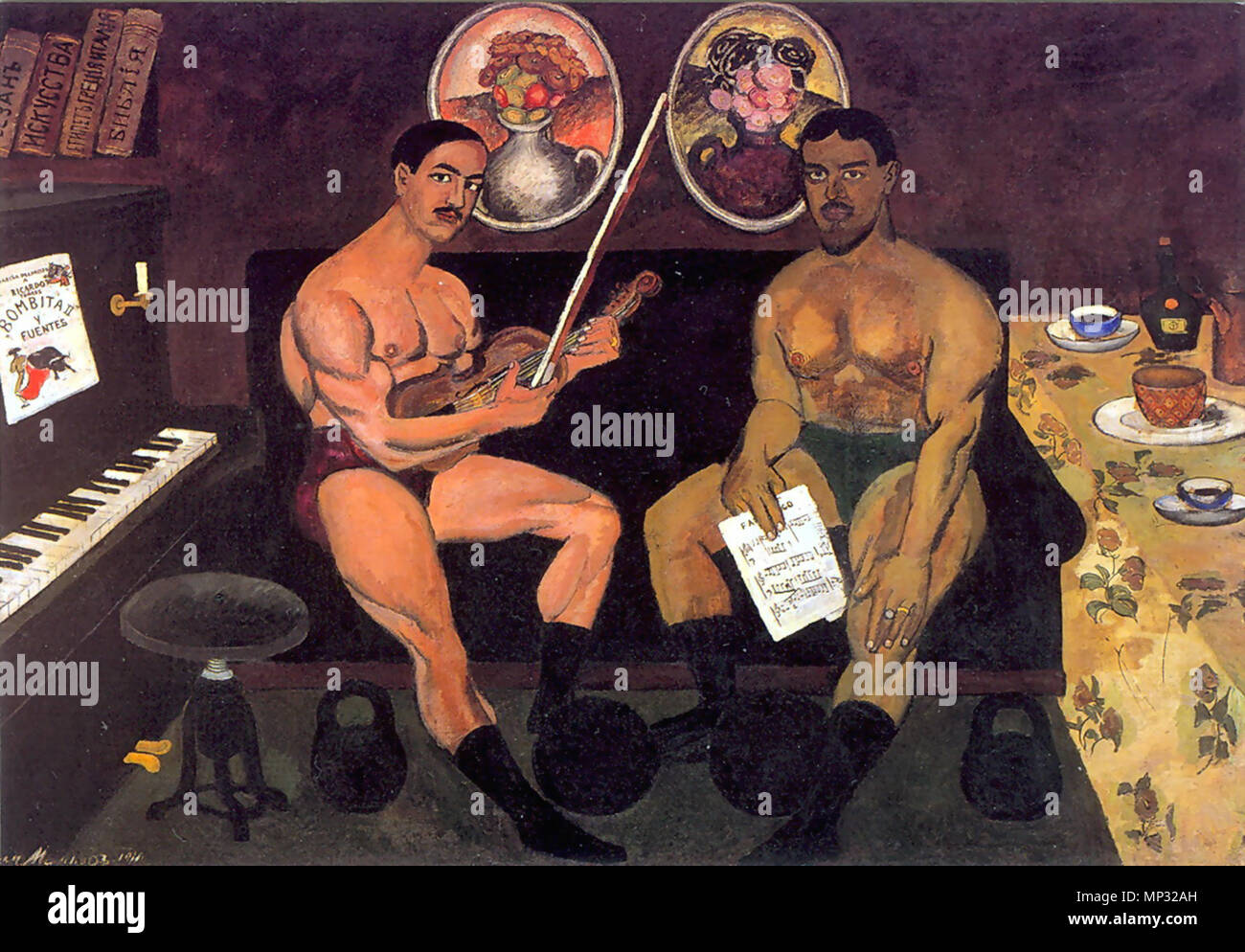 . Englisch: Selbstbildnis und Porträt von Pjotr Konchalovsky Español: Autorretrato y retrato de Piotr Konchalovski por Iliá Mashkov Русский: Илья Машков - "Автопортрет и портрет Петра Кончаловского". 1910. Ilya Mashkov (1881-1944) Alternative Namen Ilia Machkoff, Ilia Machkov, Ilya Ivanovich Mashkov, Ivan Gorskin (Pseudonym). Beschreibung russische Maler und Künstler Geburtsdatum / Tod 17. Juli 1881 (im Julianischen Kalender) 20 März 1944 Ort der Geburt / Todes die Station-am-Don in der Nähe von Wolgograd, Russland Moskau Standort Moskau, Sankt Petersburg Authority control: Q 2704611 VIAF: 37 Stockfoto