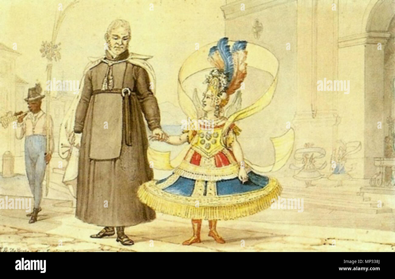 709 Jean Baptiste Debret - Anjinho voltando procissão de Uma, 1825 Stockfoto