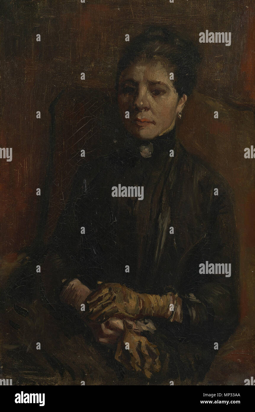 Englisch: Porträt einer Frau Nederlands: Portret van een Vrouw. Englisch: Gemälde von Vincent van Gogh, 1886 Nederlands: Schilderij van Vincent van Gogh, 1886. 1886. 1023 Portret van een Vrouw-s 0074 V 1962 - Van Gogh Museum Stockfoto