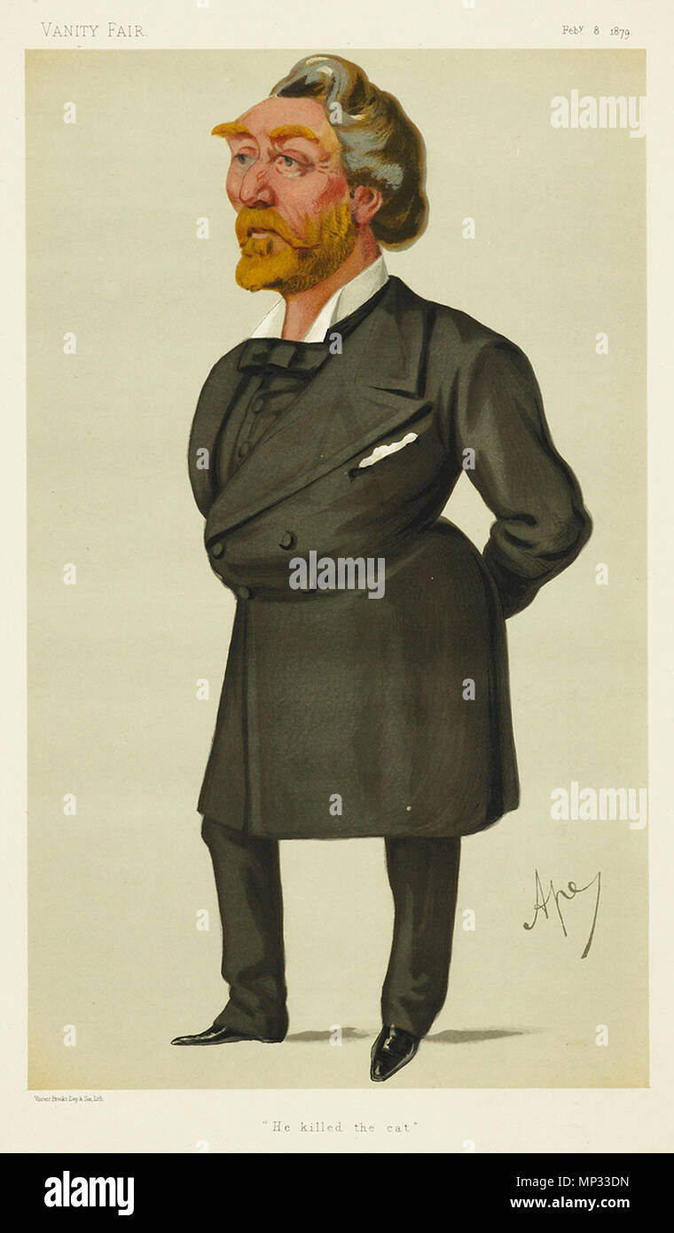 . Karikatur von Herrn AJ Otway MP. Bildunterschrift lesen'' Er die Katze getötet. circa. 1878 (8. Februar 1879 veröffentlicht). Carlo Pellegrini (1839-1889) Alternative Namen Singe, Ape Beschreibung italienische Künstler und Karikaturist Geburtsdatum / Tod am 25. März 1839 vom 22. Januar 1889 Ort der Geburt / Todes Capua in London arbeiten Standort London Authority control: Q 935877 VIAF: 91408204 ISNI: 0000 0001 1684 9584 ULAN: 500106277 94116782 LCCN: n NLA: 35070756 WorldCat 950 Arthur Otway Vanity Fair 1879-02-08 Stockfoto . Karikatur von Herrn AJ Otway MP. Bildunterschrift lesen'' Er die Katze getötet. circa. 1878 (8. Februar 1879 veröffentlicht). Carlo Pellegrini (1839-1889) Alternative Namen Singe, Ape Beschreibung italienische Künstler und Karikaturist Geburtsdatum / Tod am 25. März 1839 vom 22. Januar 1889 Ort der Geburt / Todes Capua in London arbeiten Standort London Authority control: Q 935877 VIAF: 91408204 ISNI: 0000 0001 1684 9584 ULAN: 500106277 94116782 LCCN: n NLA: 35070756 WorldCat 950 Arthur Otway Vanity Fair 1879-02-08 Stockfoto