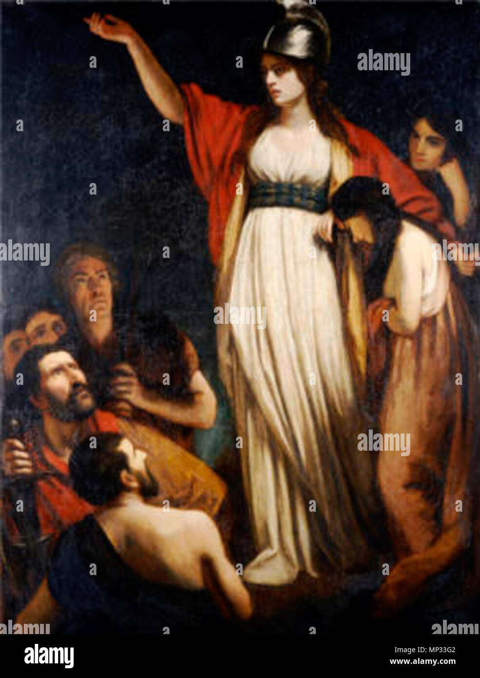 Boadicea Strafpredigt haltene der Briten. John Opie, R.A. (1761-1807). Öl auf Leinwand. Ger 151196034 01 1035 Königin Boudica von John Opie Stockfoto