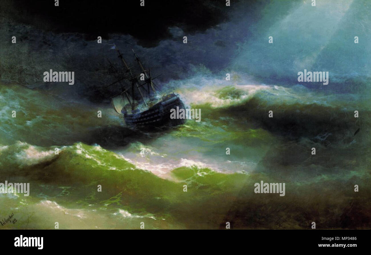 Цифровая репродукция этой картины находится в интернет-галерее Http://gallerix.ru 1115 Schiff "Kaiserin Maria" im Sturm Stockfoto