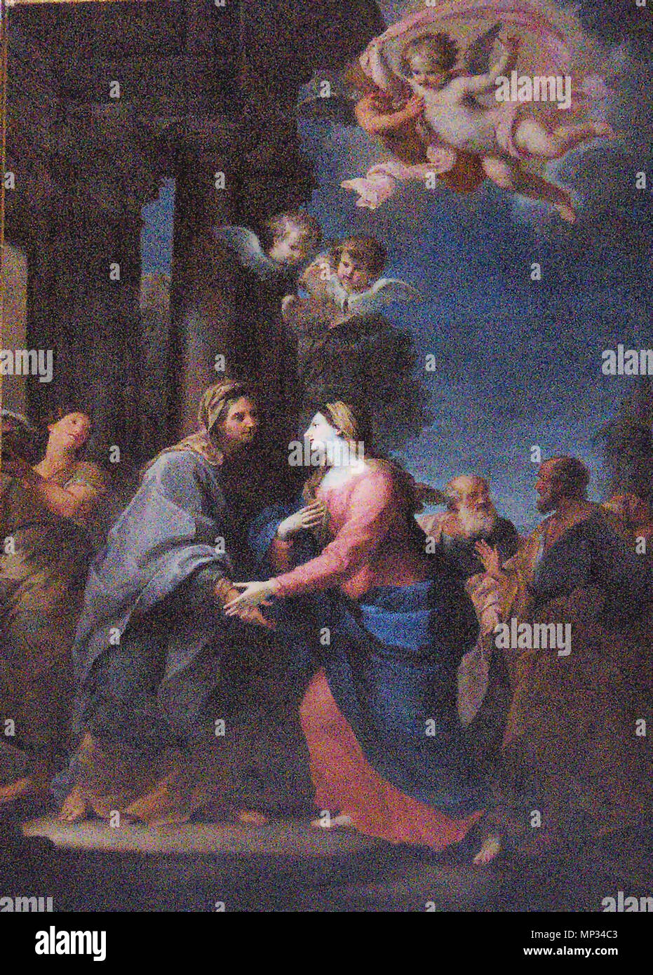 . Der Begegnung zwischen der Jungfrau Maria und Elisabeth Giacomo Zoboli 1090 San Eustachio 004 Stockfoto