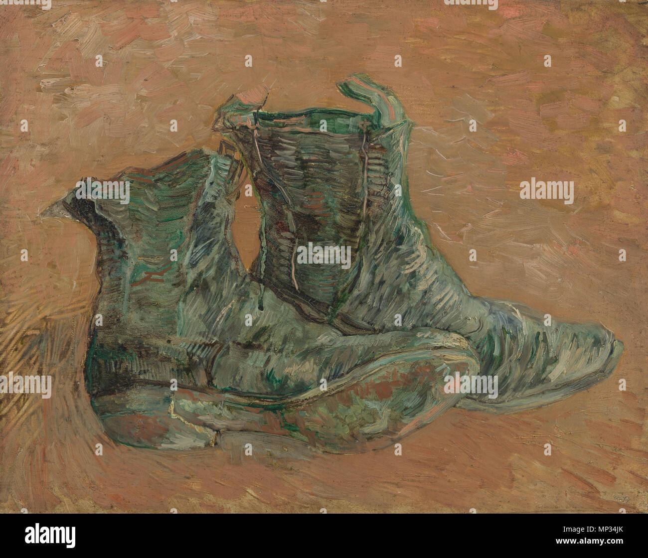 Englisch: Schuhe Nederlands: Schoenen. Englisch: Gemälde von Vincent van Gogh, 1887 Nederlands: Schilderij van Vincent van Gogh, 1887. 1887. 1105 Schoenen-s 0127 V 1962 - Van Gogh Museum Stockfoto