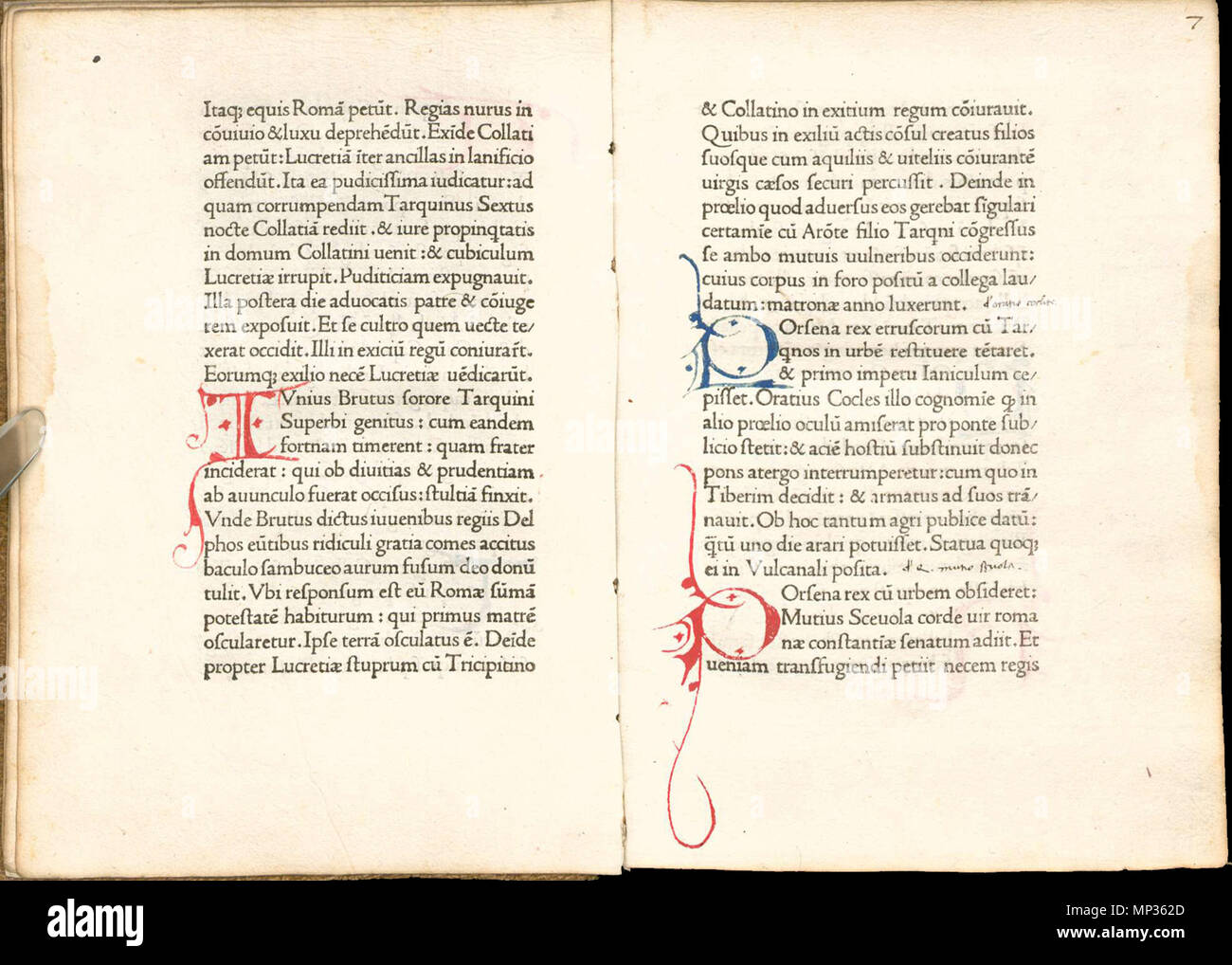 . Englisch: von der 'De viris illustribus' gedruckt von Nicolas Jenson über 1474 verteilt. Kopie der Bayerischen Staatsbibliothek. Русский: Разворот книги из "О знаменитых мужах", напечатанной Николя Жансоном около 1474 года. Из экземпляр Баварской государственной библиотеки. 1474. Nicolas Jenson (Drucker) 717 Jenson De viris illustribus Stockfoto