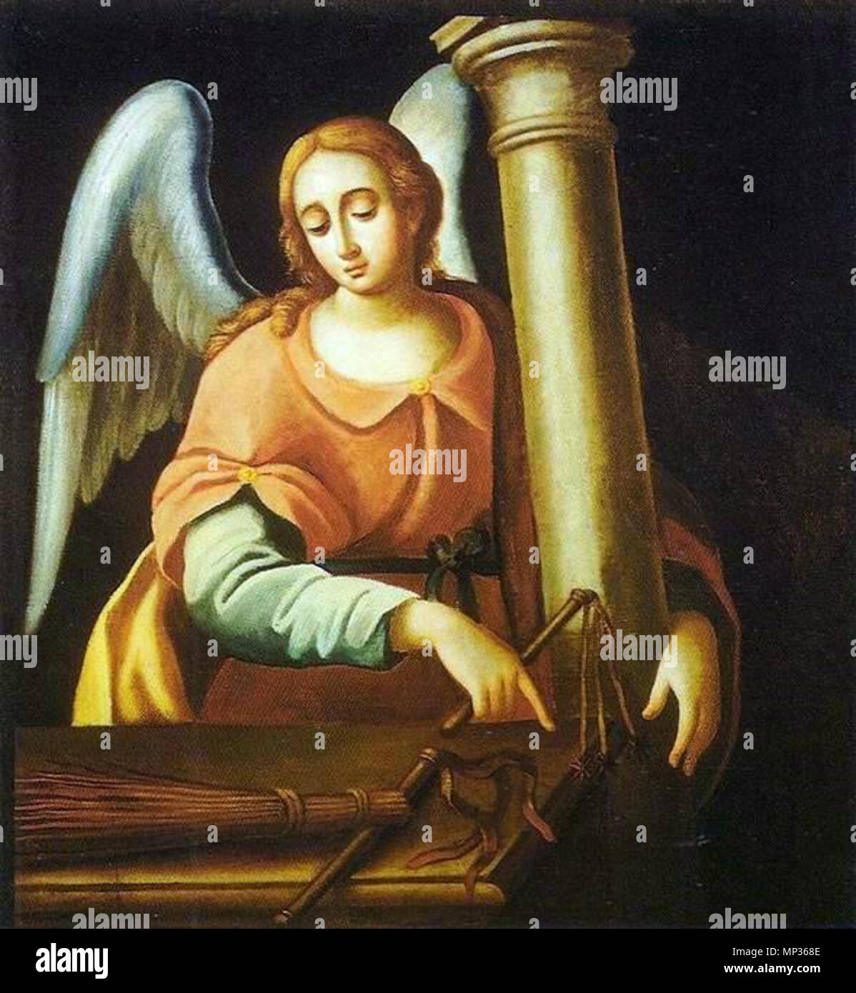 745 José Joaquim da Rocha - Anjo com coluna e açoite Stockfoto