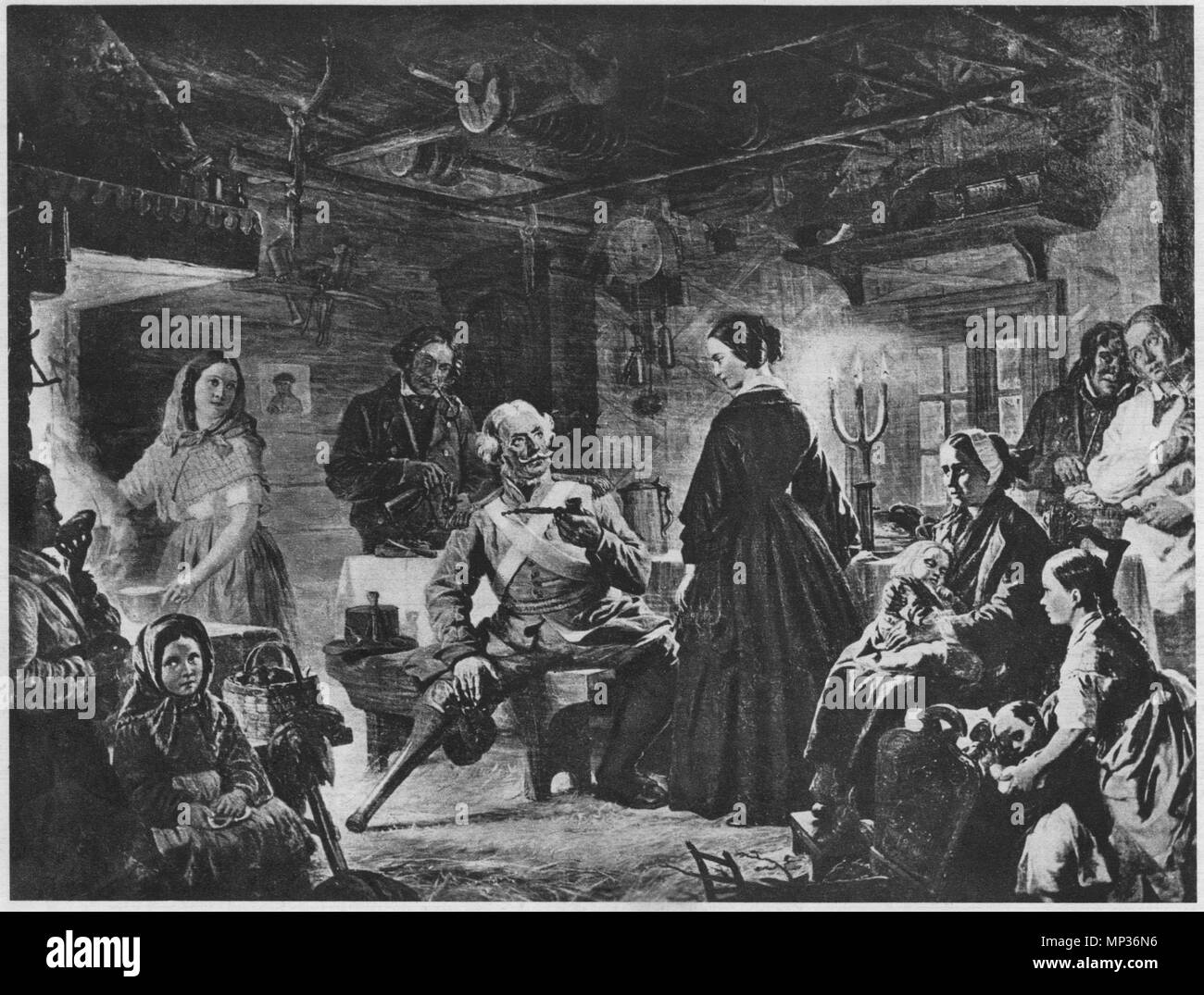 English : Der alte Pistole erzählt seine Kriegserinnerungen. Szene aus runebergs "weihnachtsabend". (Beschreibung Lt. Quelle). 1068 Robert Wilhelm Ekman Pistole Stockfoto