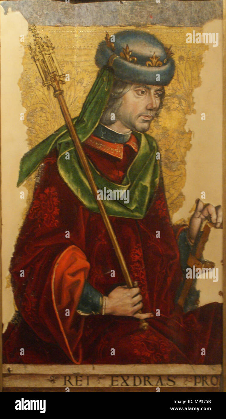 Rei Exdras. Español: La Obra Vertreter al sacerdote y profeta Esdras, un personaje del Antiguo Testamento. . Ca. 1495. Pedro Berruguete (1450 - 1504) Alternative Namen Pietro Spagnuolo; Pedro González Berruguete, Pedro Gonzales Berruguette; Pedro Berruguete, Pedro Gonzalez Berruguete; Berruguete Beschreibung spanischer Maler Geburtsdatum / Tod ca. 1450 vor dem 6. Januar 1504 Ort der Geburt / Todes paredes de nava (Palencia, Spanien) Ávila Arbeiten Zeitraum Renaissance Македонски: Ренесанса Arbeitsort Urbino (Italien), Segovia, Toledo, Burgos, León, Palencia (Spanien) Behörde contr Stockfoto