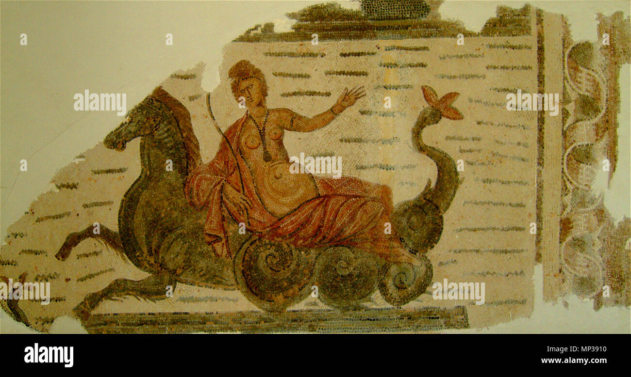 SAMSUNG Digitalkamera. Englisch: Nerid halb liegend auf dem Rücken eines Pferdes. Bäder von Sidi Mahersi. Vierten Jahrhundert n. Français: Mosaïque représentant une Néréide à demi-Source sur le Dos d'un hippocampe. Thermes de Sidi Mahersi. IVe siècle après J.-C. 29. Oktober 2010. Habib M'henni dieses Foto von Habib M'henni (User: Dyolf 77) und unter der Lizenz(en) oben genannten freigegeben wurde. Sie sind frei, für jeden Zweck zu nutzen, solange Sie mich und die Bedingungen der Lizenz zu folgen. Englisch: Credits zu Habib M'henni/Wikimedia Commons Français: Crédit à Habib M'henni/Wikim Stockfoto
