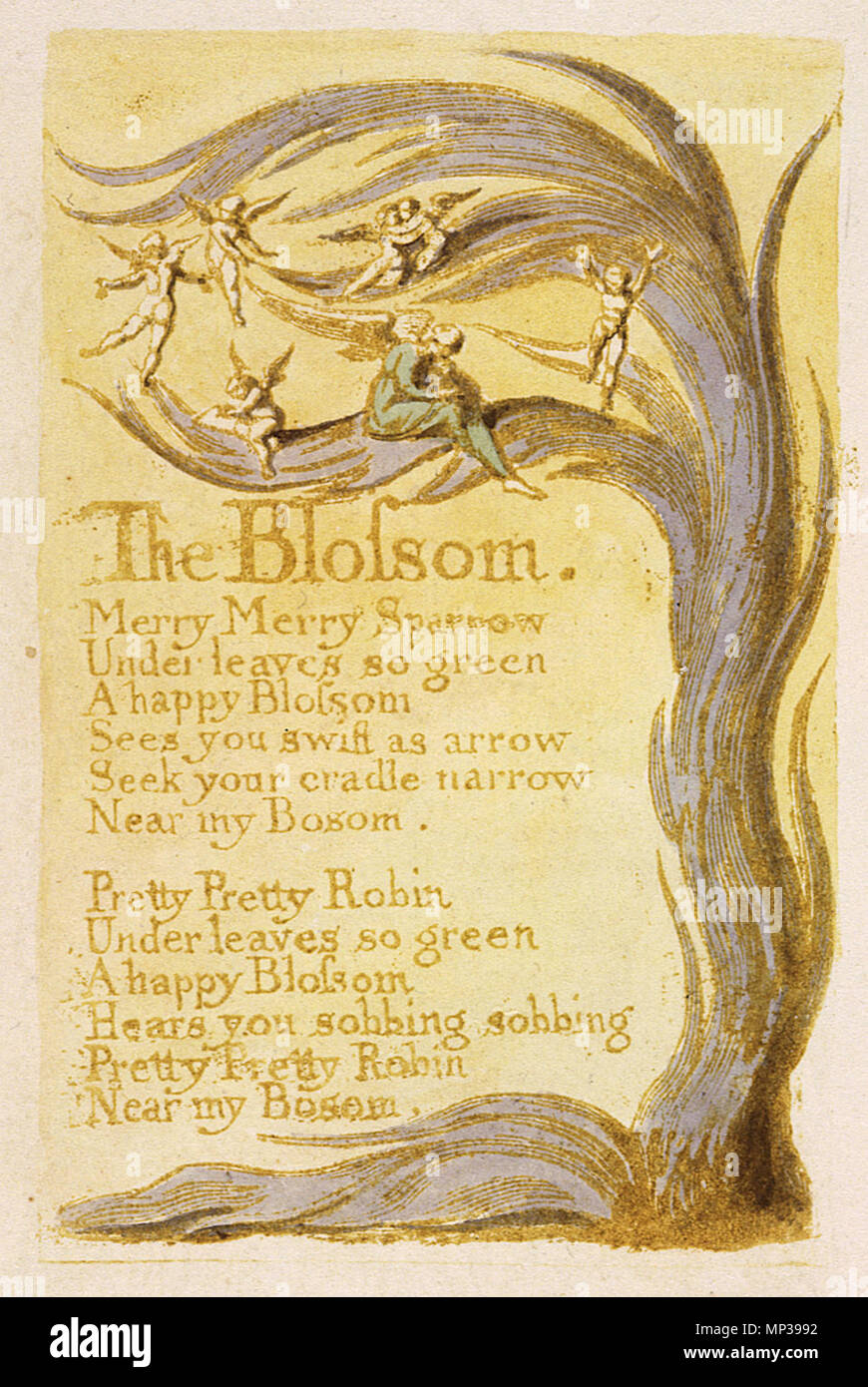 . Englisch: Lieder der Unschuld, Kopie G, 1789 (Yale Center für britische Kunst) Objekt 9 Die Blüte. 15 März 2004, 11:10:50. William Blake (1757 - 1827) Alternative Namen W. Blake; Uil" iam Bleik Beschreibung britische Maler, Dichter, Schriftsteller, Theologe, Sammler und Graveur Geburtsdatum / Tod 28. November 1757 12. August 1827 Ort der Geburt / Todes Broadwick Street Charing Cross Standort London Authority control: Q 41513 VIAF: 54144439 ISNI: 0000 0001 2096 135 X ULAN: 500012489 78095331 LCCN: n NLA: 35019221 WorldCat Kategorie: William Blake Dies ist ein treuer fotografische reprod Stockfoto