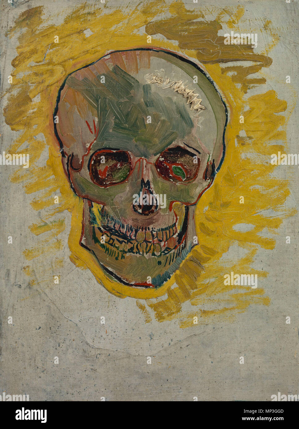 Englisch: Schädel Nederlands: Schedel. Englisch: Gemälde von Vincent van Gogh, 1887 Nederlands: Schilderij van Vincent van Gogh, 1887. 1887. 1099 Schedel-s 0128 V 1962 - Van Gogh Museum Stockfoto