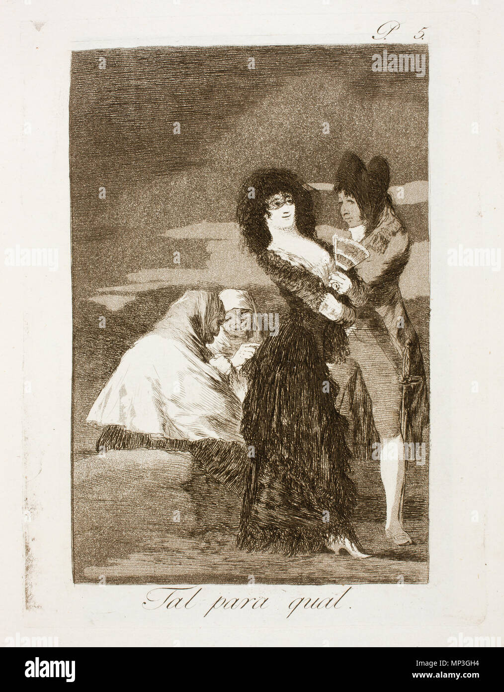 Spanisch: Capricho №5: Tal para cual Capricho №5: Zwei einer Art. Dieser Druck ist die Arbeit Nr. 5 der 'Caprichos'-Reihe (1. Auflage, Madrid, 1799). 1797-1799. 913 Museo del Prado - Goya - Caprichos - Nr. 05 - Tal para Qual Stockfoto