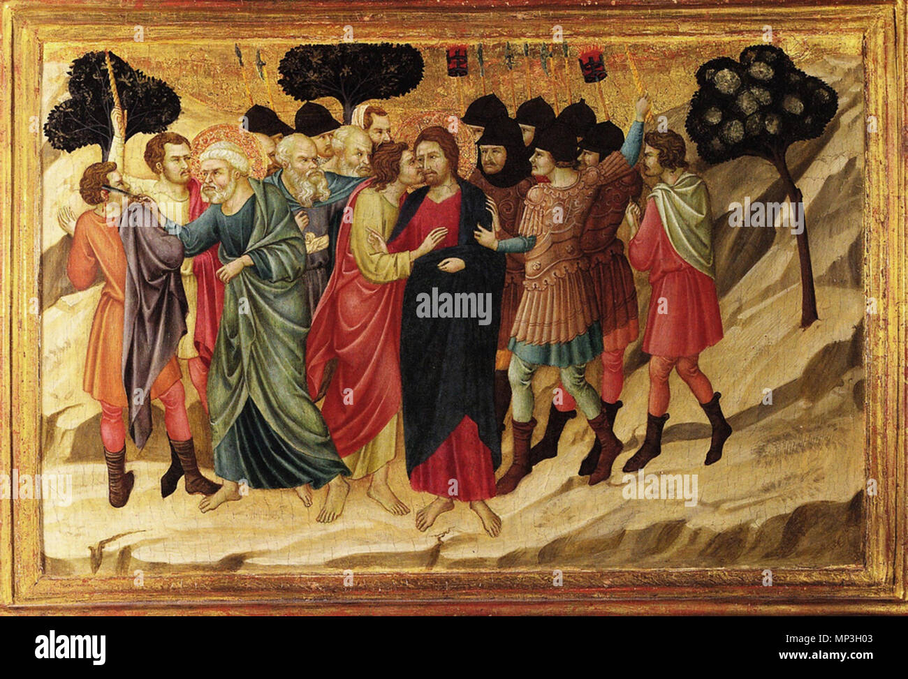 . Italiano: Ugolino di Nerio - Tavole dal Polittico di Santa Croce in Florenz, 1325-1328 Cattura di Cristo, 40,4 x 58,8 cm tempera Materiali e Oro su tavola Collocazione National Gallery, London. 1. juli 2011, 06:28:12. Ugolino di Nerio (1280 - 1330) Beschreibung italienischen Maler und Journalist Geburtsdatum / Tod ca. 1280 ca. 1349 Ort der Geburt / Todes Siena Siena Arbeiten Zeitraum 1 Drittel des 14. Jahrhunderts arbeiten Ort Siena Authority control: Q 1357686 VIAF: ULAN: 500008502 95732987 LCCN: Nr 91028515 WGA: UGOLINO DI NERIO GND: 128819316 WorldCat 1211 Ugolino di Nerio - Polittico di Stockfoto