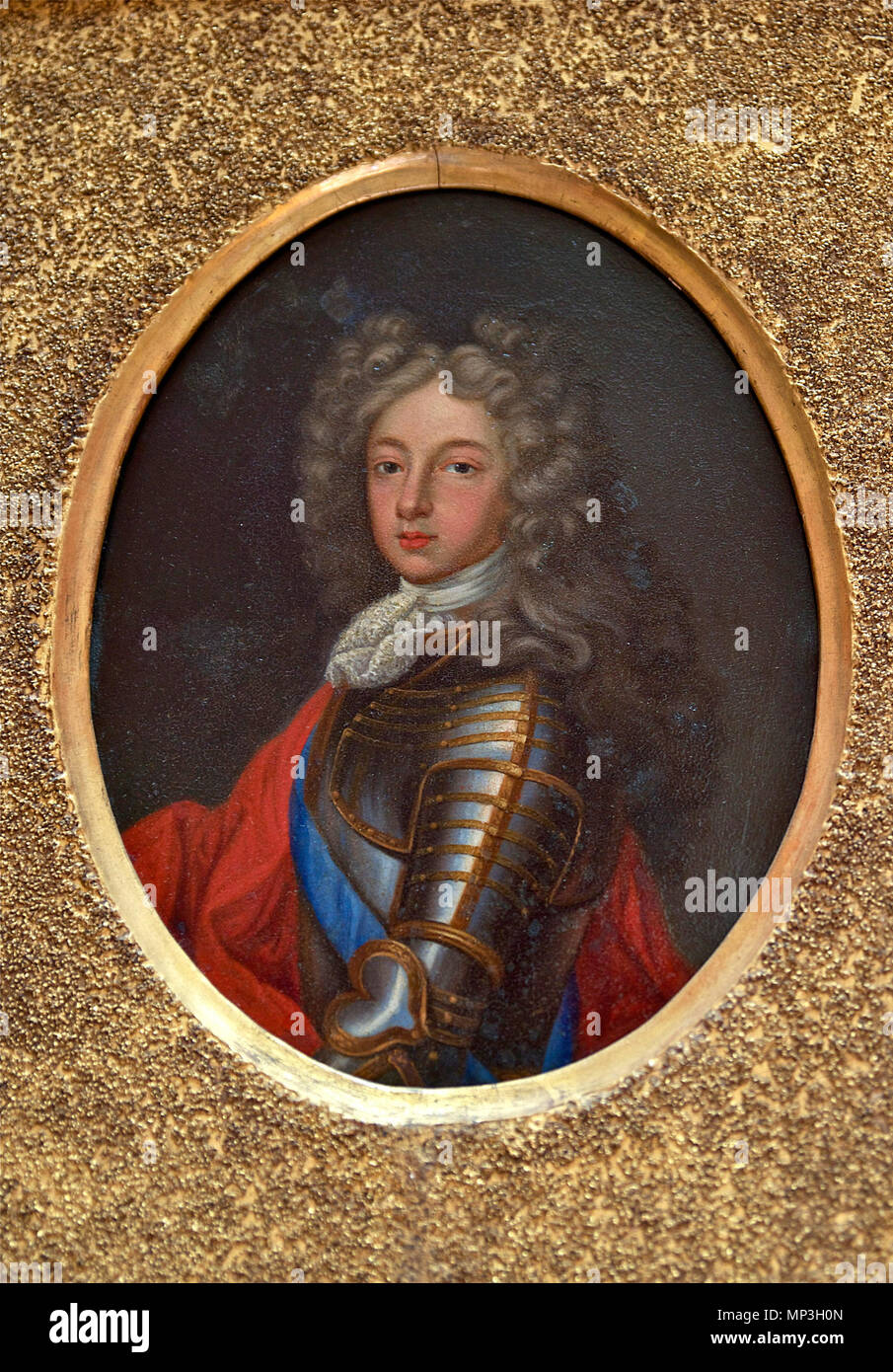 LE DUC D'Anjou (futur Philippe V d'Espagne). Englisch: Gepanzerte kleines Portrait der jungen Philipp, Herzog von Anjou, Grand-Sohn von Ludwig XIV. von Frankreich, bevor er als König Philipp V. von Spanien Français: Petit portrait en armure du Jeune Philippe, Duc d'Anjou, petit Fils de Louis XIV, Avant qu'il ne soit Web Content Anzeige comme Philippe V, Roi d'Espagne. zweiten Hälfte des 17. Jahrhunderts gewählt wurde. 983 Philippe von Frankreich, Herzog von Anjou von Unbekannter Künstler Stockfoto