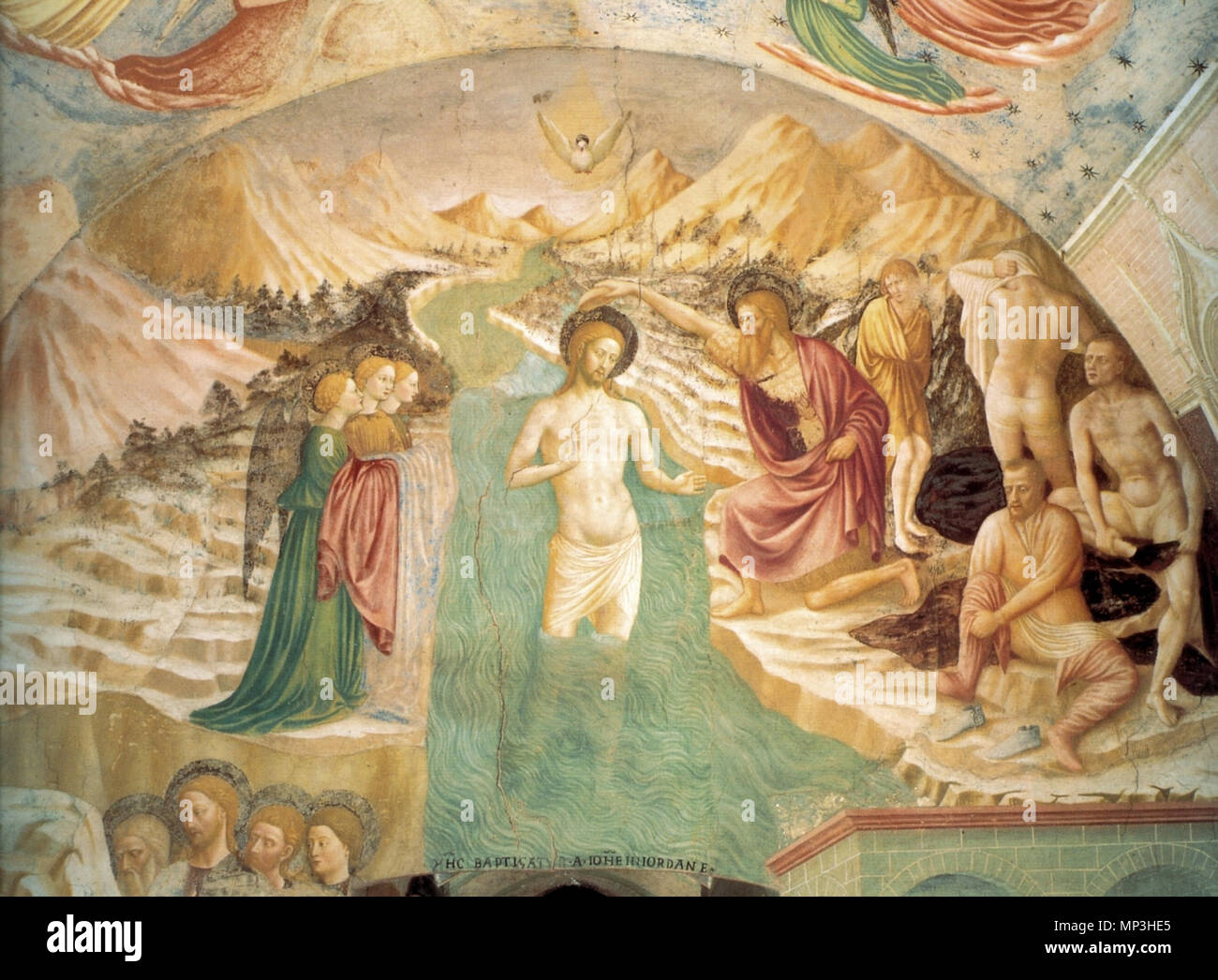 . Masolino, Battesimo di Cristo. 1430 s. Siehe Dateiname oder Kategorie 869 Masolino, Battesimo di Cristo Stockfoto