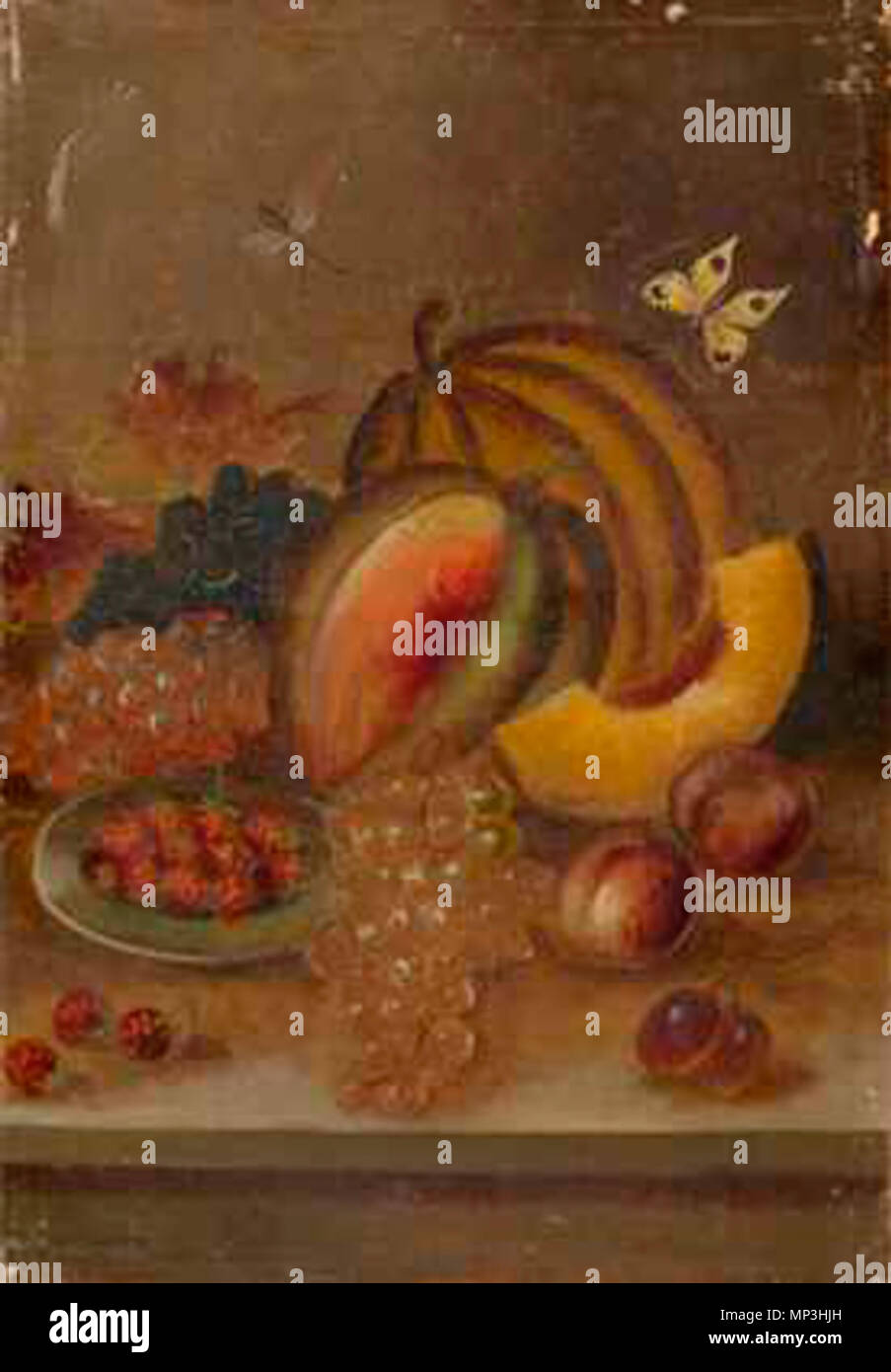 N 14266 004 1193 Tihožitje s sadjem (1.Pol. 19. St) Stockfoto
