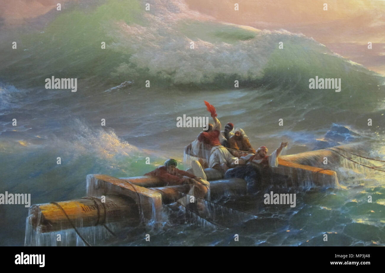 Russisch: "Девятый вал" Die neunte Welle Detail 1850. 678 Ivan Daniell, La Nona onda, 1850 dett Stockfoto