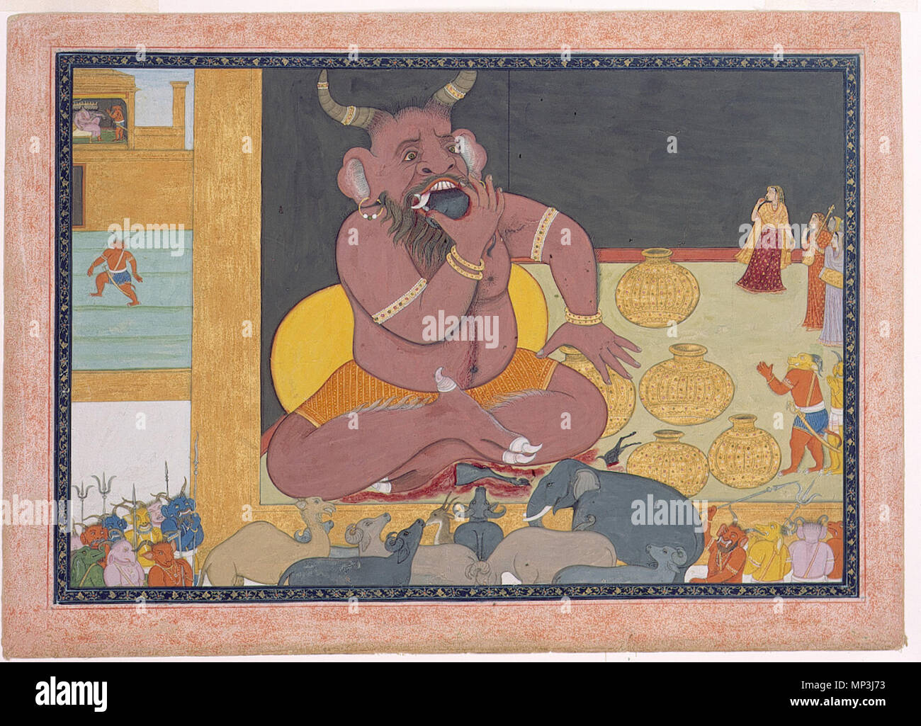 . Englisch: Serie Titel: Rama's Reise Erstellungsdatum: Ca. 1800-Display Abmessungen: 10 cm x 13 29/32 in. (25,7 cm x 35,3 cm) Kreditlinie: Edwin Binney 3 Sammlung Beitritt Artikelnummer: 1990.1282 Sammlung: <a href='Http://www.sdmart.org/art/our-collection/asian-art' rel='nofollow'> Die San Diego Museum der Kunst</a>. 6. September 2011, 14:09:00 Uhr. Englisch: thesandiegomuseumofartcollection 1172 Der Dämon Kumbhkaran endlich aufwacht und isst (6125069010) Stockfoto