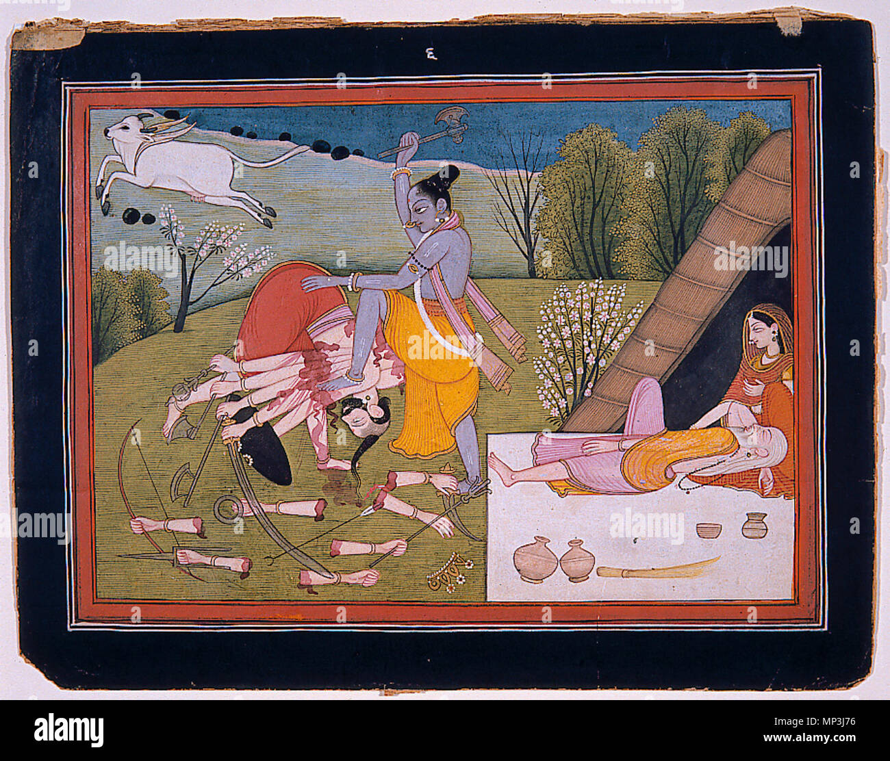 . Englisch: Anzeige Artist: Mola Ram Erstellungsdatum: Ca. 1780 Schaffung Ort/Betrifft: Indien: Uttar Pradesh State-Province Gericht: Garhwal Schule: Pahari Media & Support: Undurchsichtig Aquarell und Gold auf Papier Anzeige Abmessungen: 8 9/32 in. x 10 23/32 in. (21 cm x 27,2 cm) Kreditlinie: Edwin Binney 3 Sammlung Beitritt Artikelnummer: 1990.1314 Sammlung: <a href='Http://www.sdmart.org/art/our-collection/asian-art' rel='nofollow'> Die San Diego Museum der Kunst</a>. 6. September 2011, 14:09:07. Englisch: thesandiegomuseumofartcollection 1178 Die parasurama Avatar von Vishnu (6125065288) Stockfoto