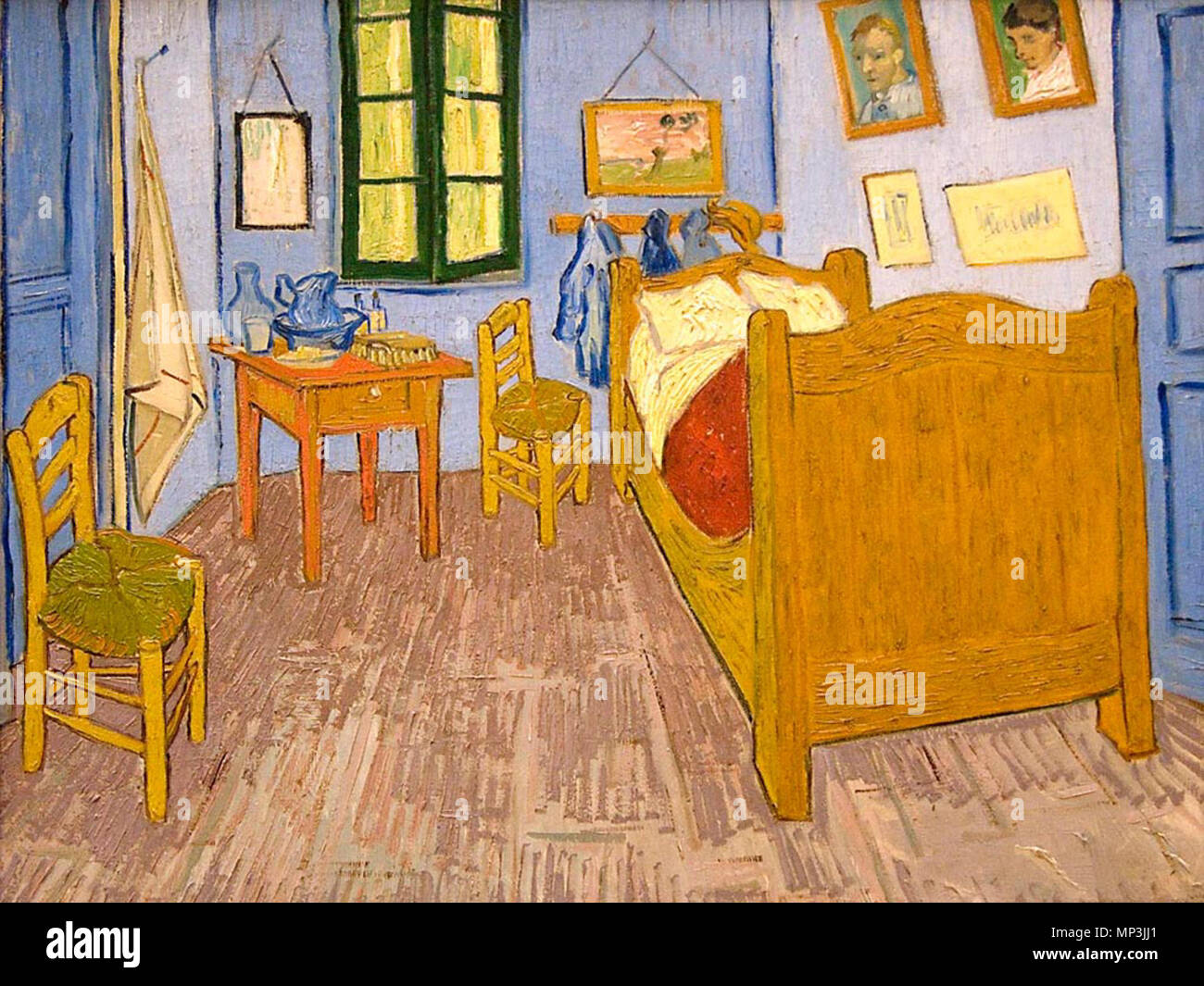 English: Vincents Apartments in Arles Englisch: Vincent's Schlafzimmer in Arles Italiano: Camera da Letto September 1889 (im Zweifel). 1224 VanGogh Schlafzimmer in Arles Stockfoto