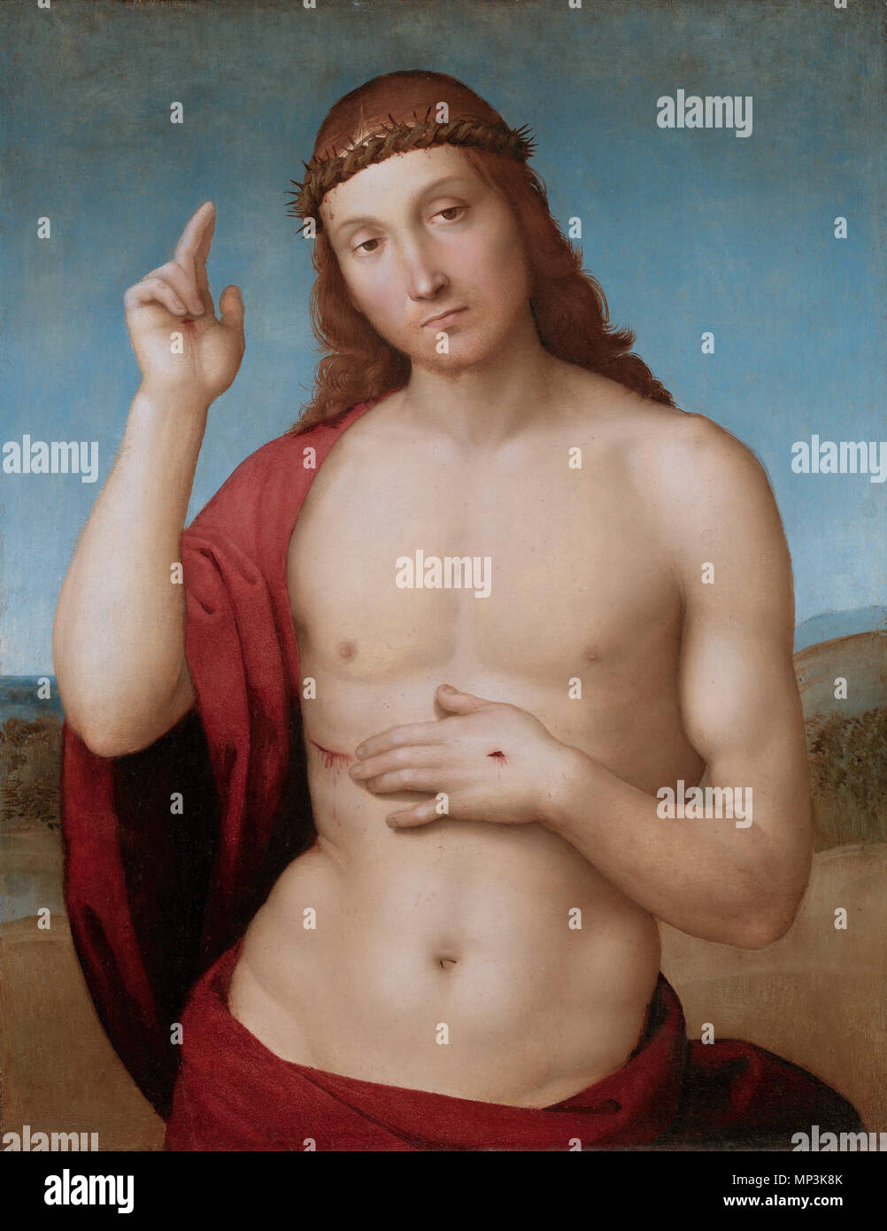 Christus Segen * Öl auf Leinwand * 32 x 25 cm * 1505-1506 Christus Segen, von Raphael 968 Pax Vobiscum, von Raphael Stockfoto