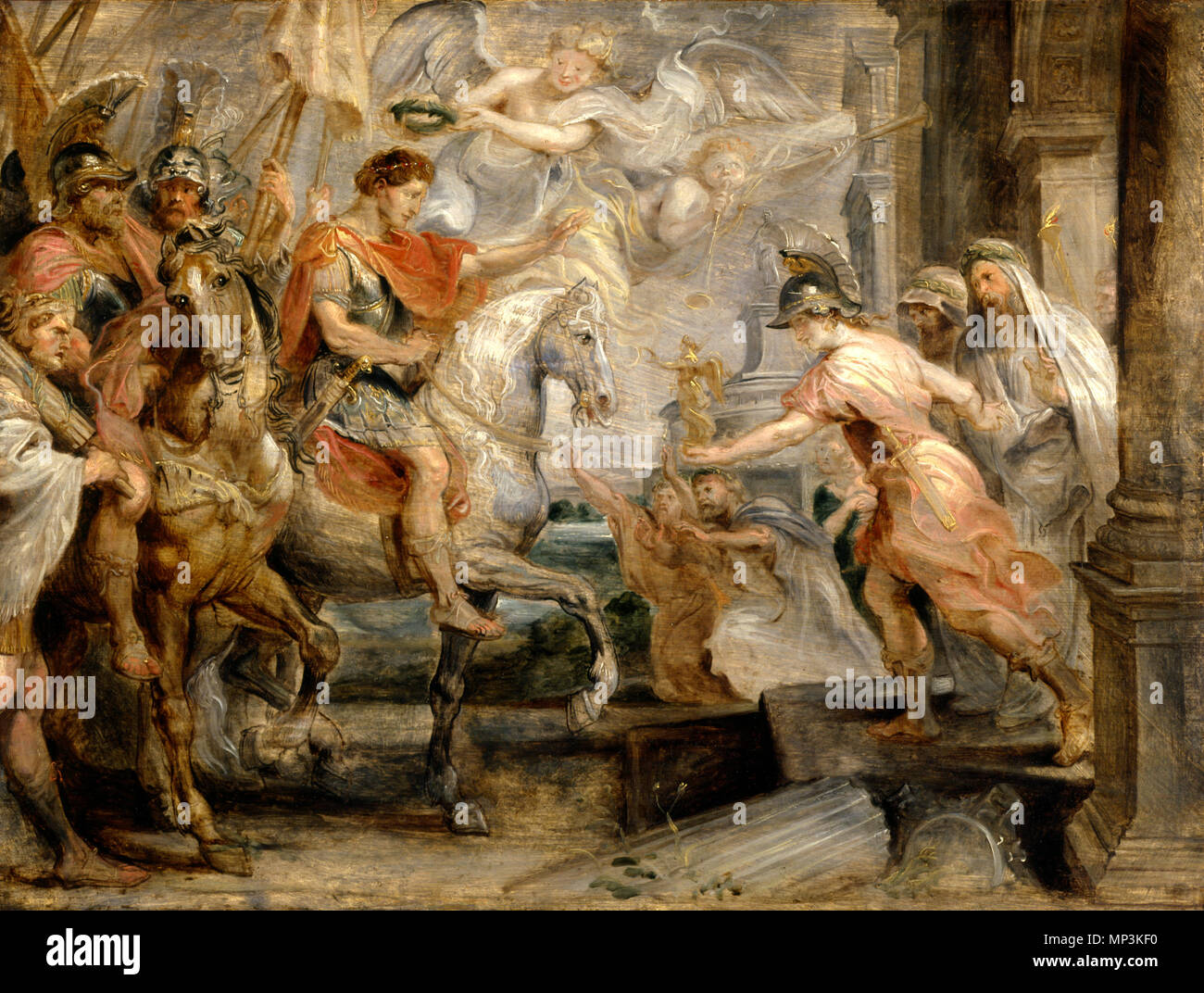 Die triumphierende Eintrag Konstantins in Rom 1621. 1077 siegreichen Eintrag Konstantins in Rom von Peter Paul Rubens Stockfoto