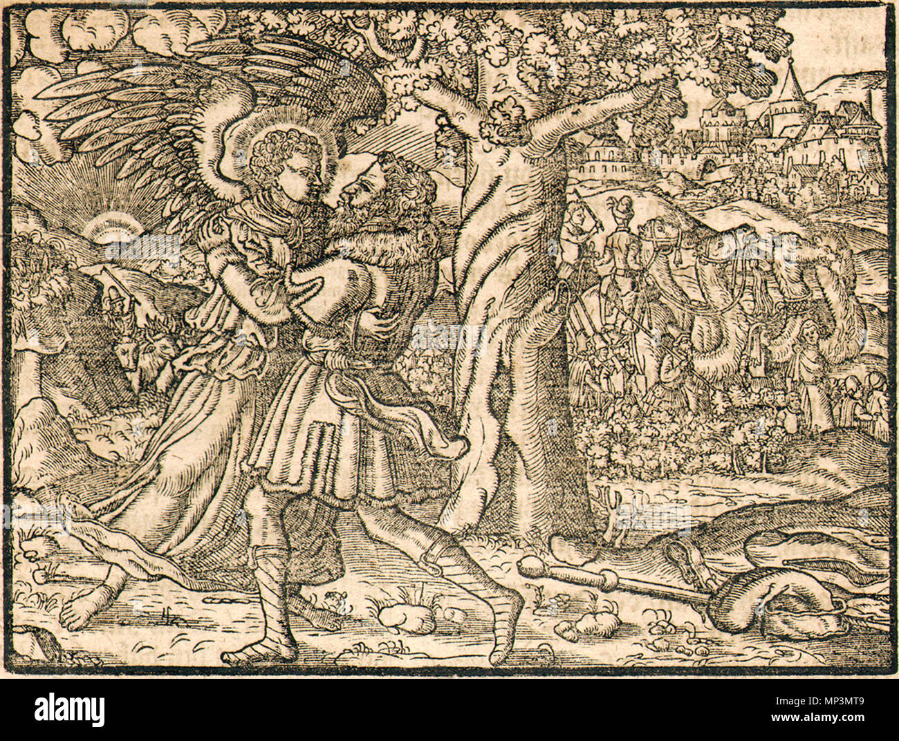 . Englisch: Gutenberg Bibel, 1558. Holzschnitt. 11,5 x 15,5 cm. 1558. H.B.1274 Wutenberg Fernsehdirektor 1558 Stockfoto