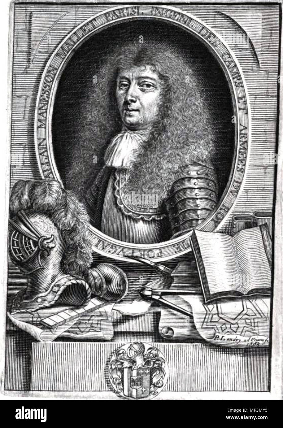 . ' Allain Manesson Mallet, parisi [en], ingéni [EUR] des Camps et armées du Roy du Portugal". 1683. Pierre Landry 848, Allain Manesson Mallet Stockfoto