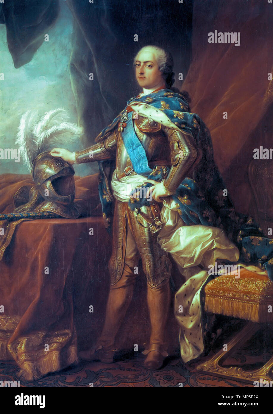 Louis XV. von Frankreich Portrait von Louis XV. von Frankreich (1710-1774) réplique d'un original Exposé au Salon de 1751. 817 Louis XV-Harnas Stockfoto