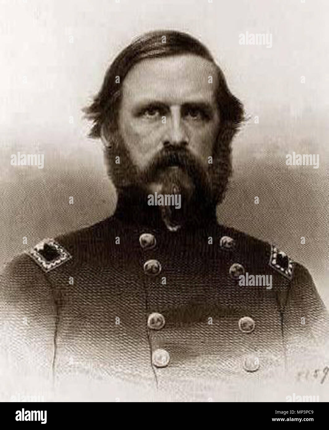 . Englisch: Union Brigadier General Edward A. Wild, einem homöopathischen Arzt und Union Offizier im Bürgerkrieg. 1863. Alexander Heu Ritchie (1822-1895) 1213 Union Brigadier General Edward A. Wild Stockfoto