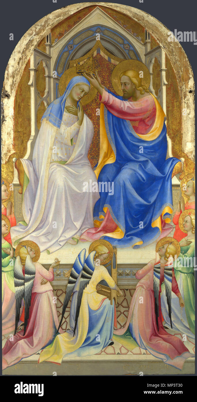 Die Krönung der Jungfrau Maria die Krönung der Jungfrau Maria zwischen 1407 und 1409. 820 Lorenzo Monaco - Krönung der Jungfrau - WGA 13592 Stockfoto
