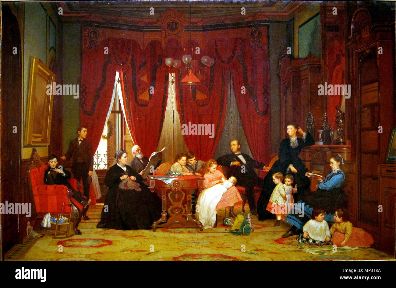 Die Luke Familie. Français: Die Luke Familie au Met de New York. . 1870-71. 936 NY Met johnson Luke Familie Stockfoto