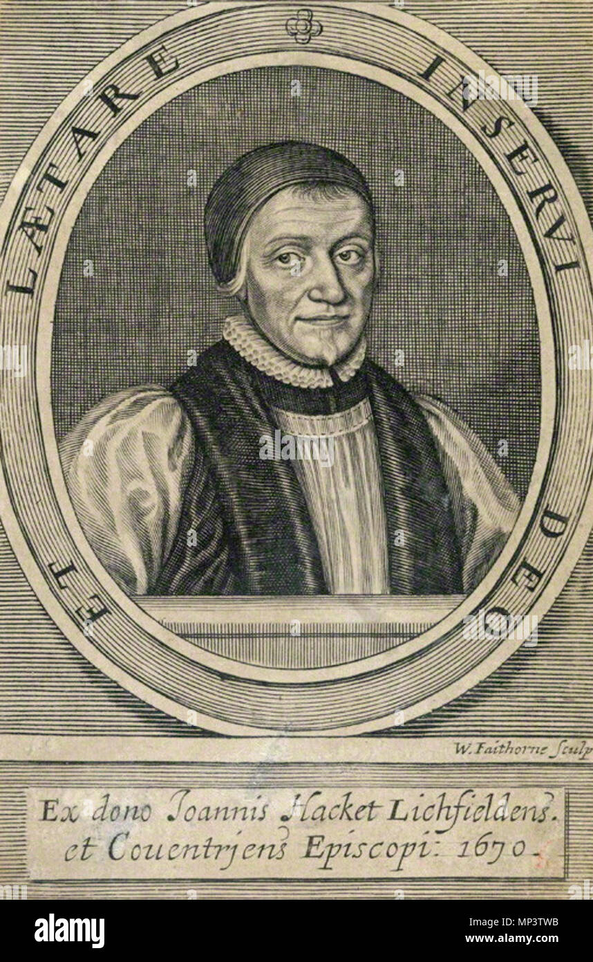 Von William Hooker, line Gravur, veröffentlicht 1671. Englisch: John hacket (1592-1670). 1671. William Hooker (1616 - 1691) Alternative Namen: William, der ältere Hooker; William, der Ältere Hooker; William Hooker der Ältere; William Hooker der Ältere Beschreibung britische Maler, Grafiker und printseller Vater von William Hooker die Jüngeren Datum der Geburt / Tod 1616 13. Mai 1691 Ort der Geburt / Todes Greater London Greater London Standort London Authority control: Q 3568608 VIAF: 284244 ISNI: 0000 0000 8079 797 X ULAN: 500115446 85053604 LCCN: n NLA: 35074431 Wor Stockfoto