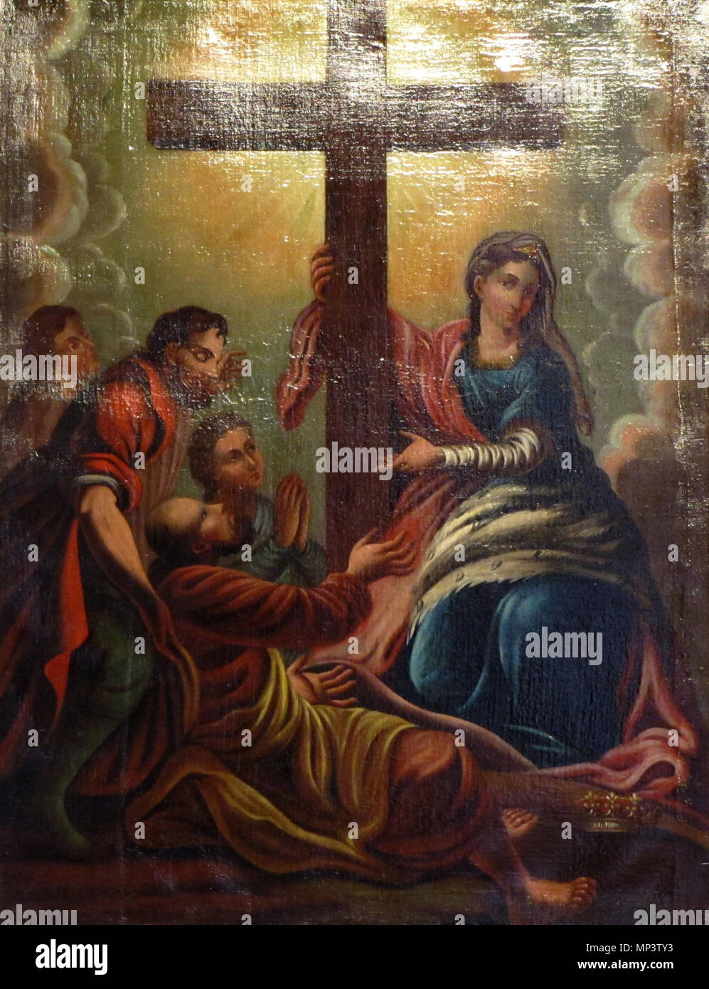. Elsass, Bas-Rhin, Weyersheim, Église Saint-Michel (PA 00119652 00085235, IA). Chemin de Croix en Tableaux (Winte, huile sur toile, 1839): Erfindung de la Sainte Croix par l'Impératrice sainte Hélène. Dieses Objekt befindet sich in der Basis Palissy, Datenbank der Französische Möbel Erbe des französischen Kulturministeriums indiziert, unter der Referenz IM 67007110. Brezhoneg | Deutsch | English | Español | English | Deutsch | Français | Magyar | Italiano | Plattdüütsch | Português | +/-. 3. Mai 2012. © Ralph Hammann - Wikimedia Commons 1256 Weyersheim StMichel 56 Stockfoto