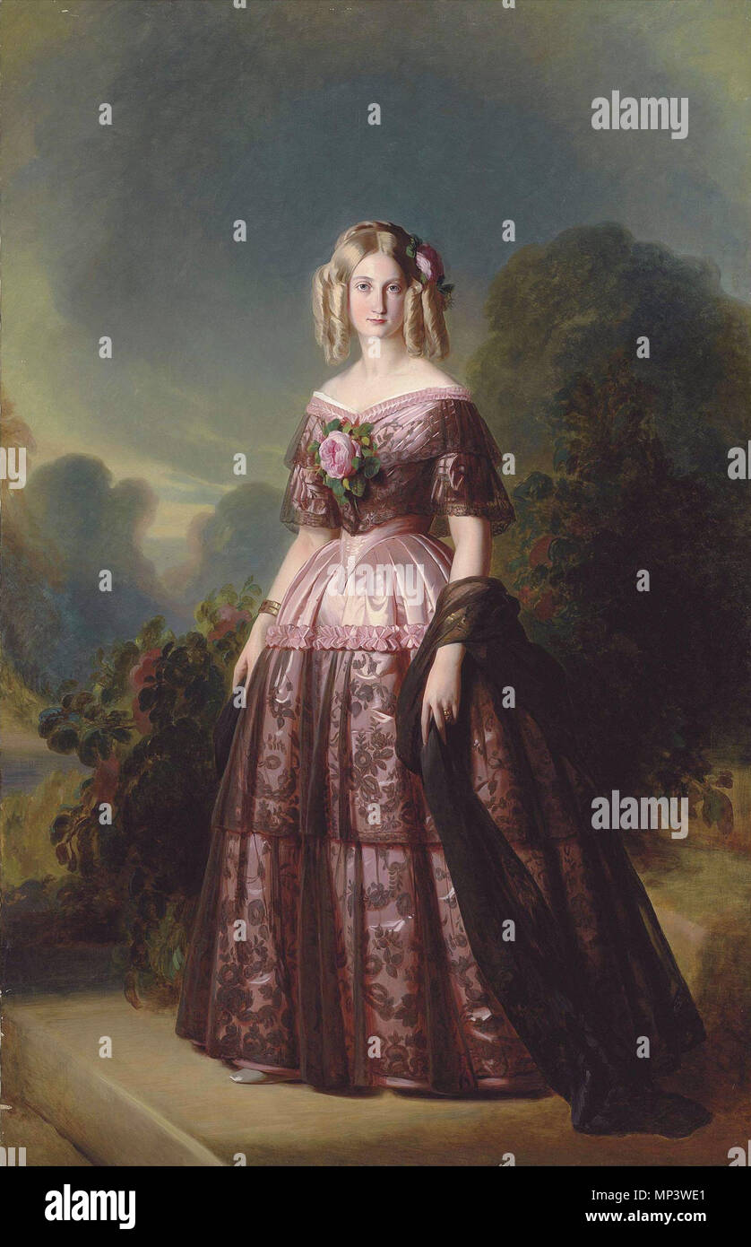 Prinzessin Maria Carolina Augusta von Bourbon * Öl auf Leinwand * 218 x 142 cm* original ist in Versailles. Prinzessin Maria Carolina Augusta beider Sizilien. 19. 1029 Prinzessin Maria Carolina Augusta der beiden Sizilien, Studio von Franz-Xaver Winterhalter Stockfoto