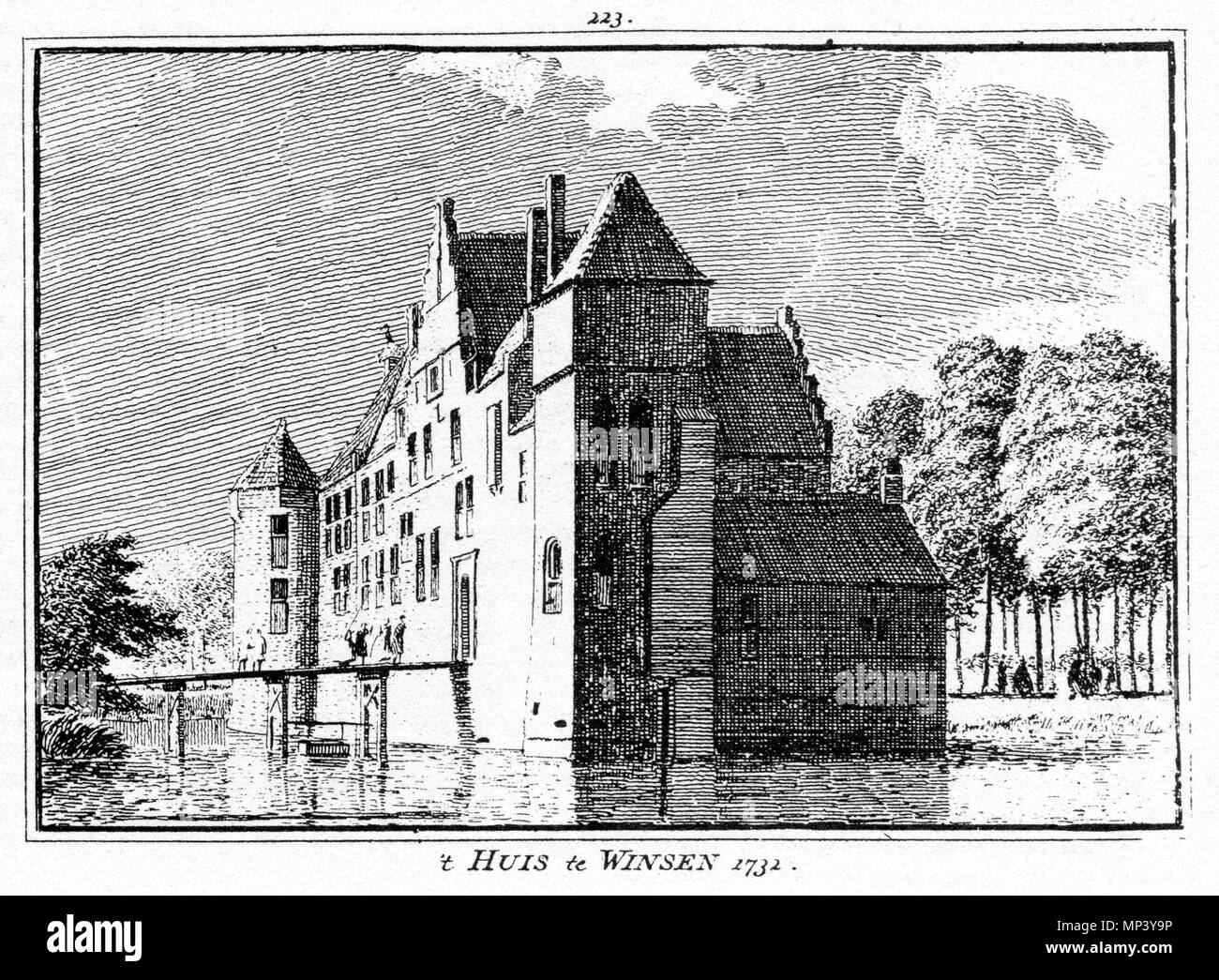 . Nederlands: Kasteel Winssen. 1732. Cornelis Pronk - Hendrik Spilman 1270 Winsen 1732 Stockfoto