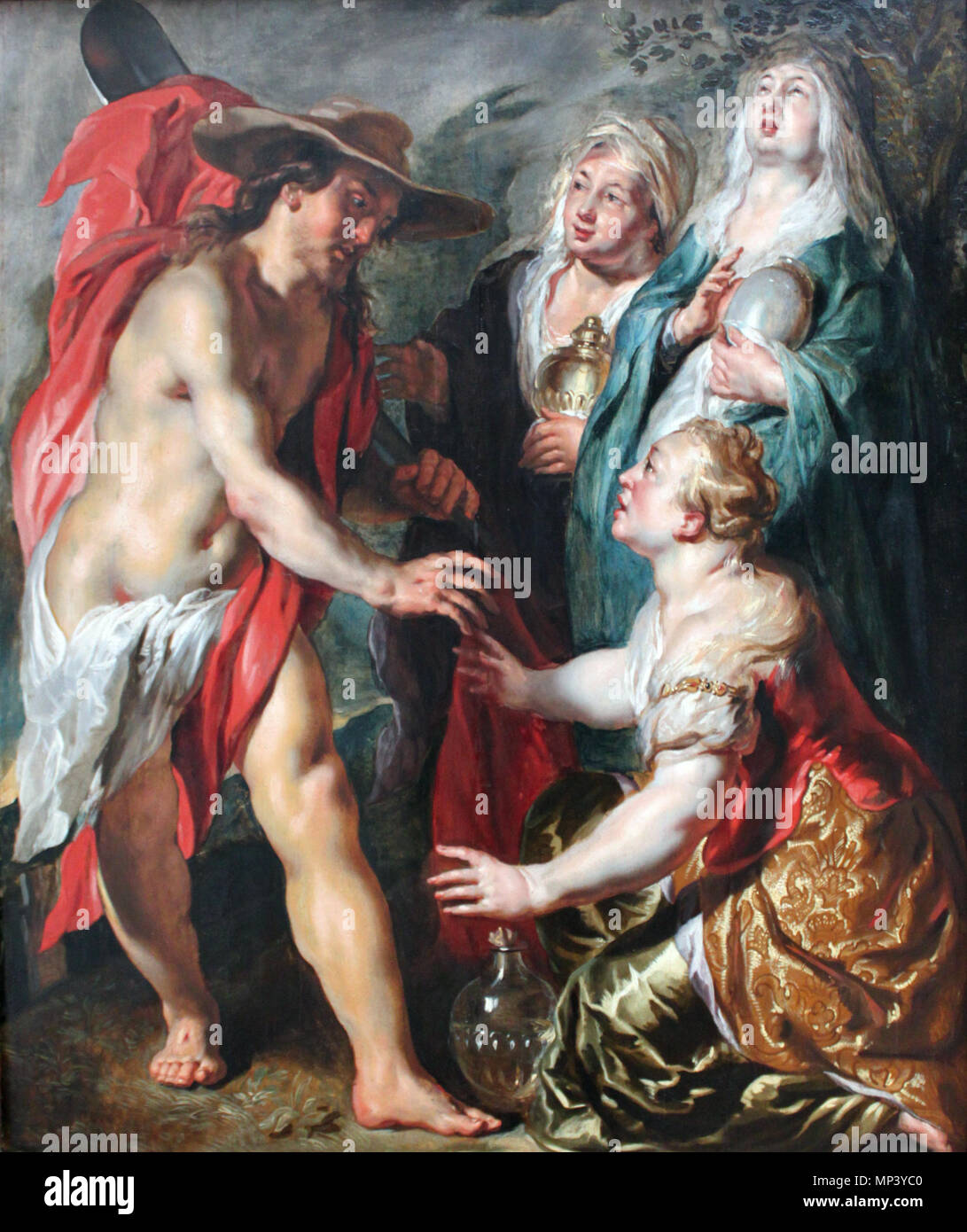 Christus erscheint auf die drei Marien als Gärtner circa 1616. 738 1616 Jordaens Christus erscheint den drei Marien als Gaertner Stockfoto