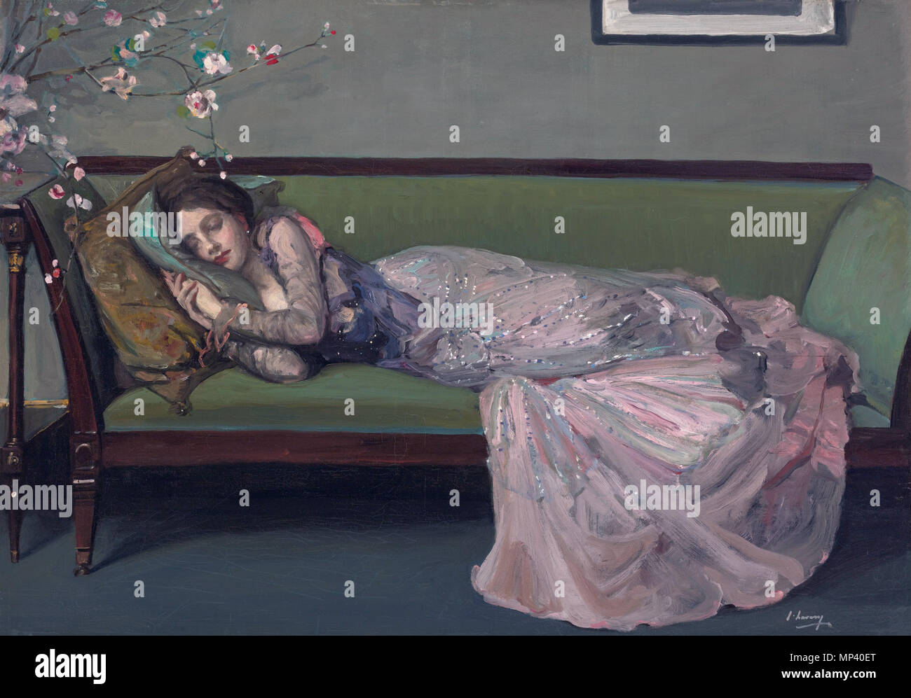 Das grüne Sofa * Öl auf Leinwand * 65,4 x 92,4 cm * b r.: J. Lavery. Deutsch: Das grüne Sofa Öl auf Leinwand 65,4 x 92,4 cm signiert b. r.: J. Lavery. ca. 1903. John Lavery (1856-1941) Alternative Namen Джон Лавери; Sir John Lavery; Sir John Lavery; R. H. Lavery; John Lavery (Sir); ジョン・レイヴァリー Beschreibung irische Maler Geburtsdatum / Tod 20 März 1856 10 Januar 1941 Ort der Geburt / Todes Belfast Kilmoganny Arbeit Periode c 1870-1941 Arbeit Ort Glasgow (c.1870-1881), London (1881), Paris (1881-1885), Glasgow (1885-1896), London (1896-1935), Los Angeles (1935-1939), Kilmog Stockfoto