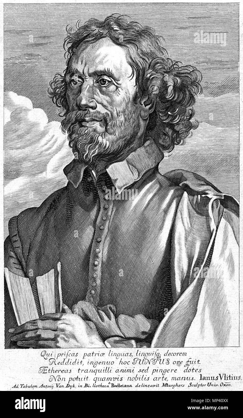 François Junius * Gravuren * 21,1 x 13,3 cm * 1698 François Junius 752 François Junius, nach Anthony Van Dijck Stockfoto