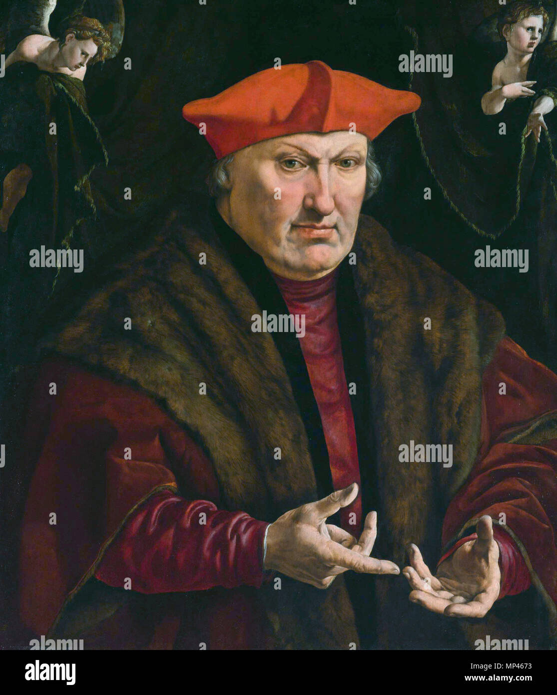 Erard de La Marck (1472-1538), Fürstbischof von Lüttich * Öl auf Leinwand * 64,4 cm × 55,5 cm * 1528-1530 Erard de La Marck (1472-1538), Prins - Bisschop Van Luik 681 J.C. Vermeyen Erard de La Marck. Prince - Bischof von Lüttich Stockfoto
