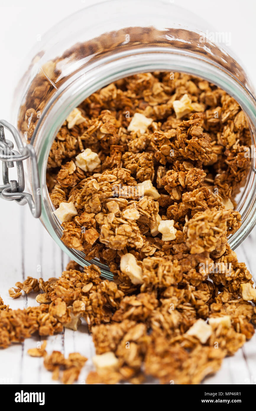 Apple Cinnamon Granola Frühstück Stockfoto
