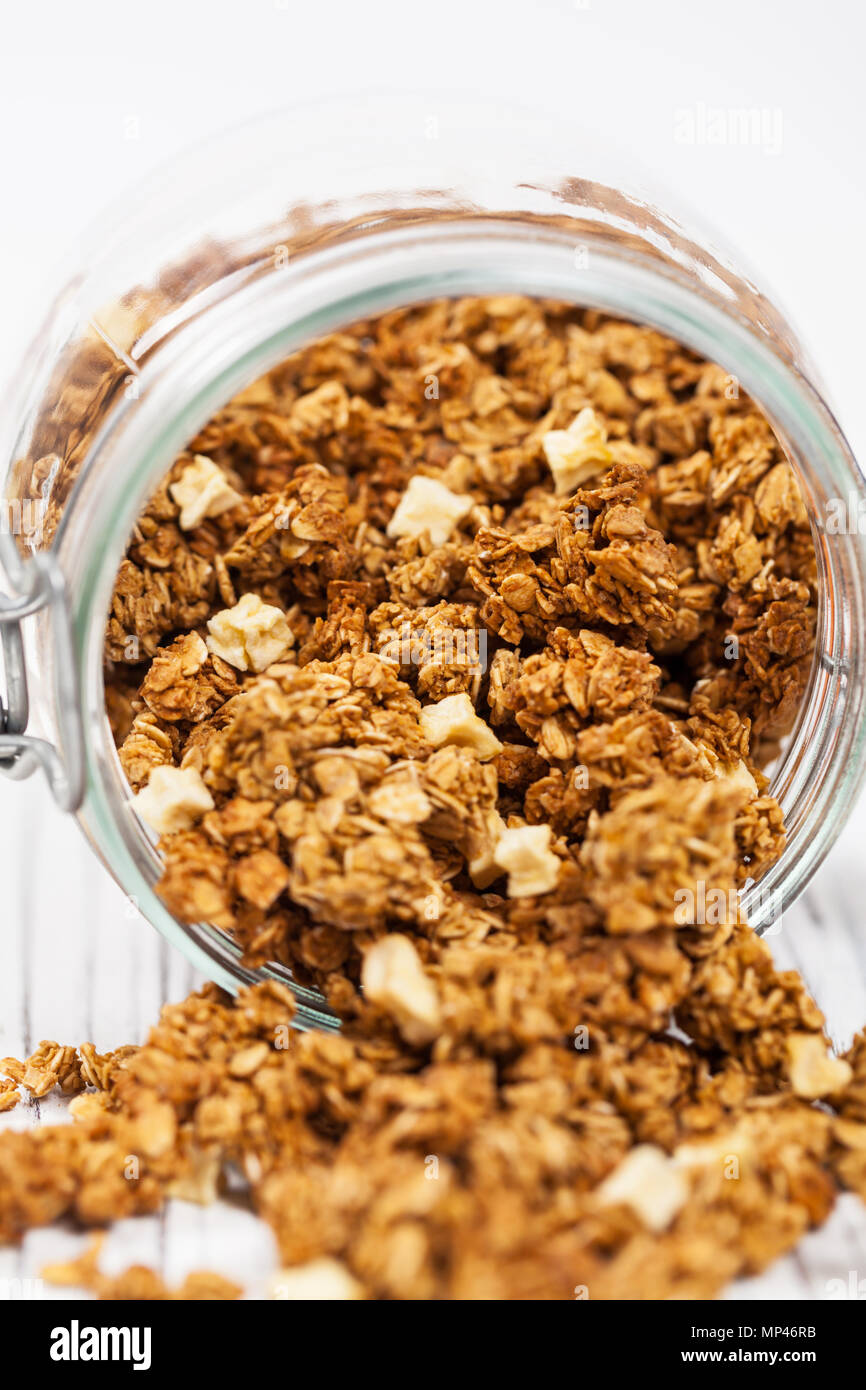 Apple Cinnamon Granola Frühstück Stockfoto