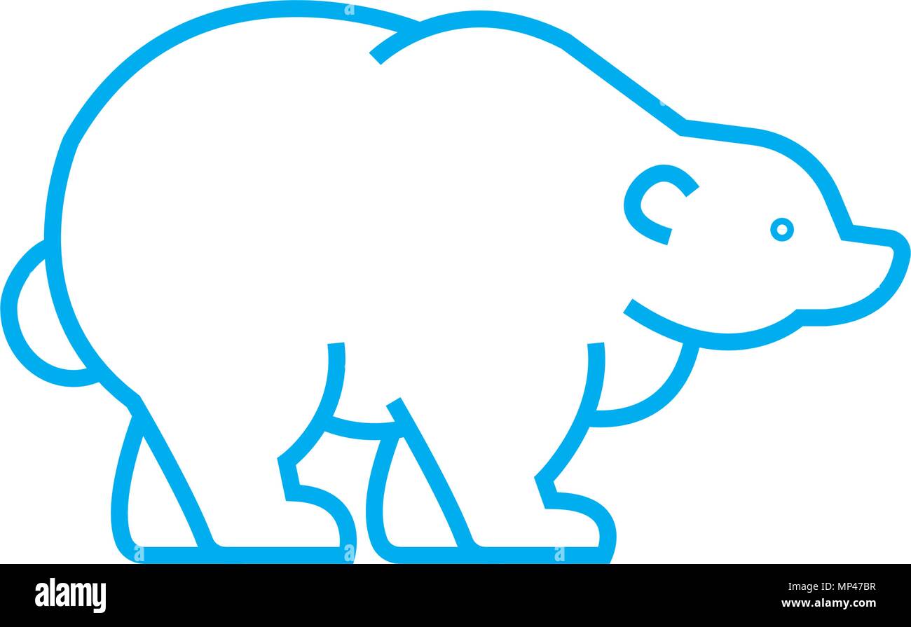 Polar Bear lineare Symbol Konzept. Polar bear Linie vektor Zeichen, Symbol, Abbildung. Stock Vektor