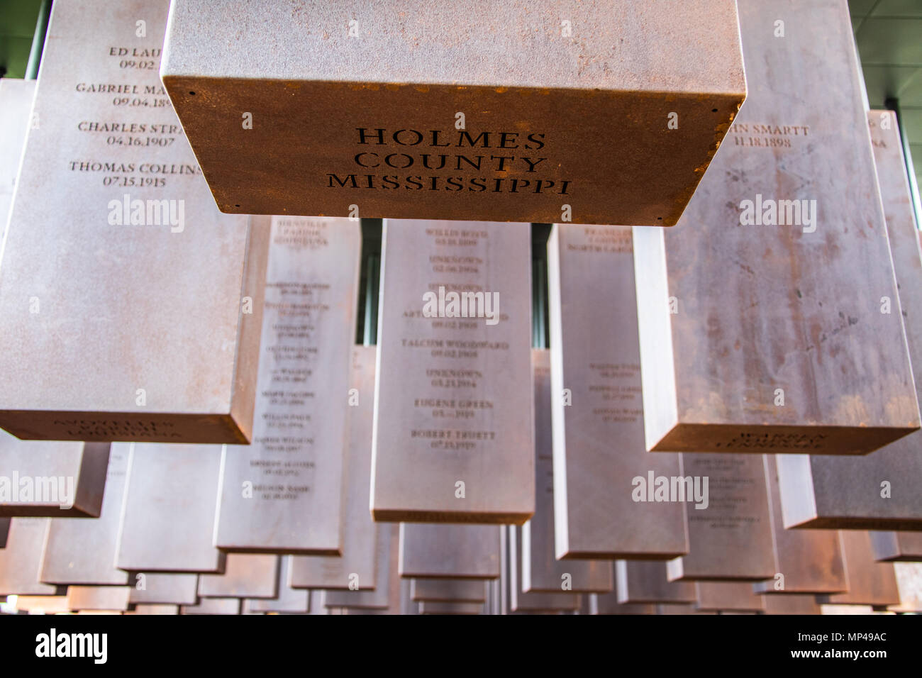 Der Nationalen Gedenkstätte für Frieden und Gerechtigkeit oder nationalen Lynchmord Memorial, Montgomery, Alabama, USA Stockfoto