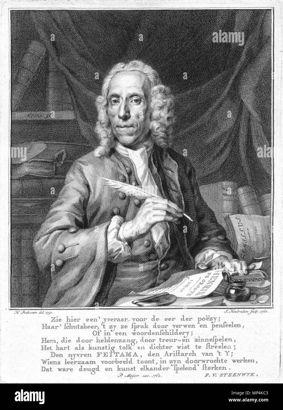 Sybrand Feitama * Gravuren * 14,9 x 13,1 cm * 1760 * nach Hendrik Pothoven, 1751 Sybrand Feitama 1154 Sybrand Feitama, von Jacob Houbraken Stockfoto