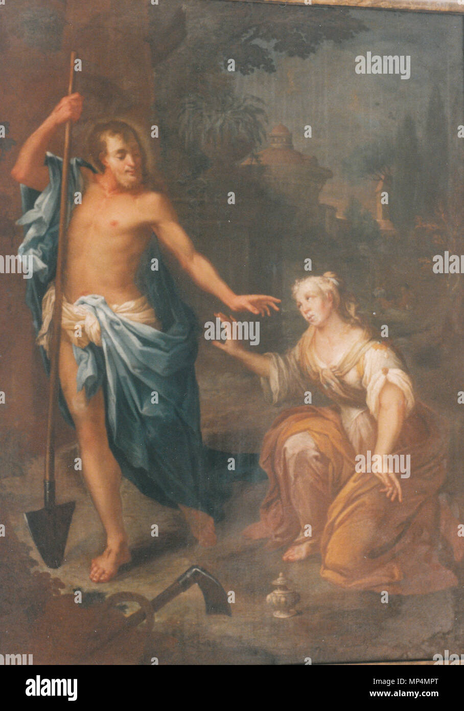 . English: Kreuzgang im Kloster Ottobeuren - Christus erscheint Maria von Magdala als Gärtner und tröstet sie (Joh 20,11-17) (1718). 10. Juli 1999. Franz Georg Hermann (1692 - 1768) Alternative Namen Herrmann, Hörmann Beschreibung Deutsche Maler Geburtsdatum / Tod 29. Dezember 1692 25. November 1768 Ort der Geburt / Todes Kempten Kempten Authority control: Q 1446907 VIAF: 18023699 ISNI: 0000 0000 8204 1033 ULAN: 500057555 LCCN: Nr. 2008067001 GND: 119073129 WorldCat von Hermetiker 769 Kloster Ottobeuren - Kreuzgangbilder NT 61 fotografiert. Stockfoto