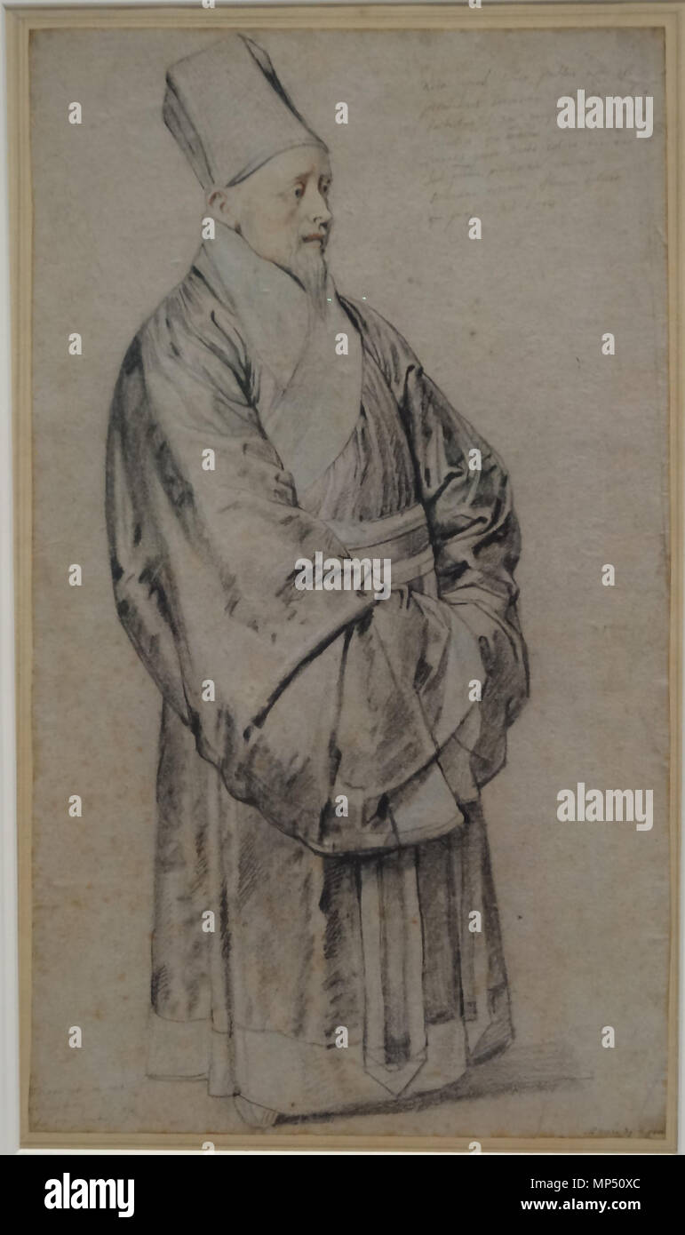 . Das Europa von Rubens, Louvre-Lens, 22. Mai 2013 - 23. September 2013. 4. September 2013, 10:31:39. Jérémy-Günther - Heinz Jähnick 826 Louvre-Lens - L'Europe de Rubens - 088 - Nicolas Trigault en Kostüm chinois Stockfoto